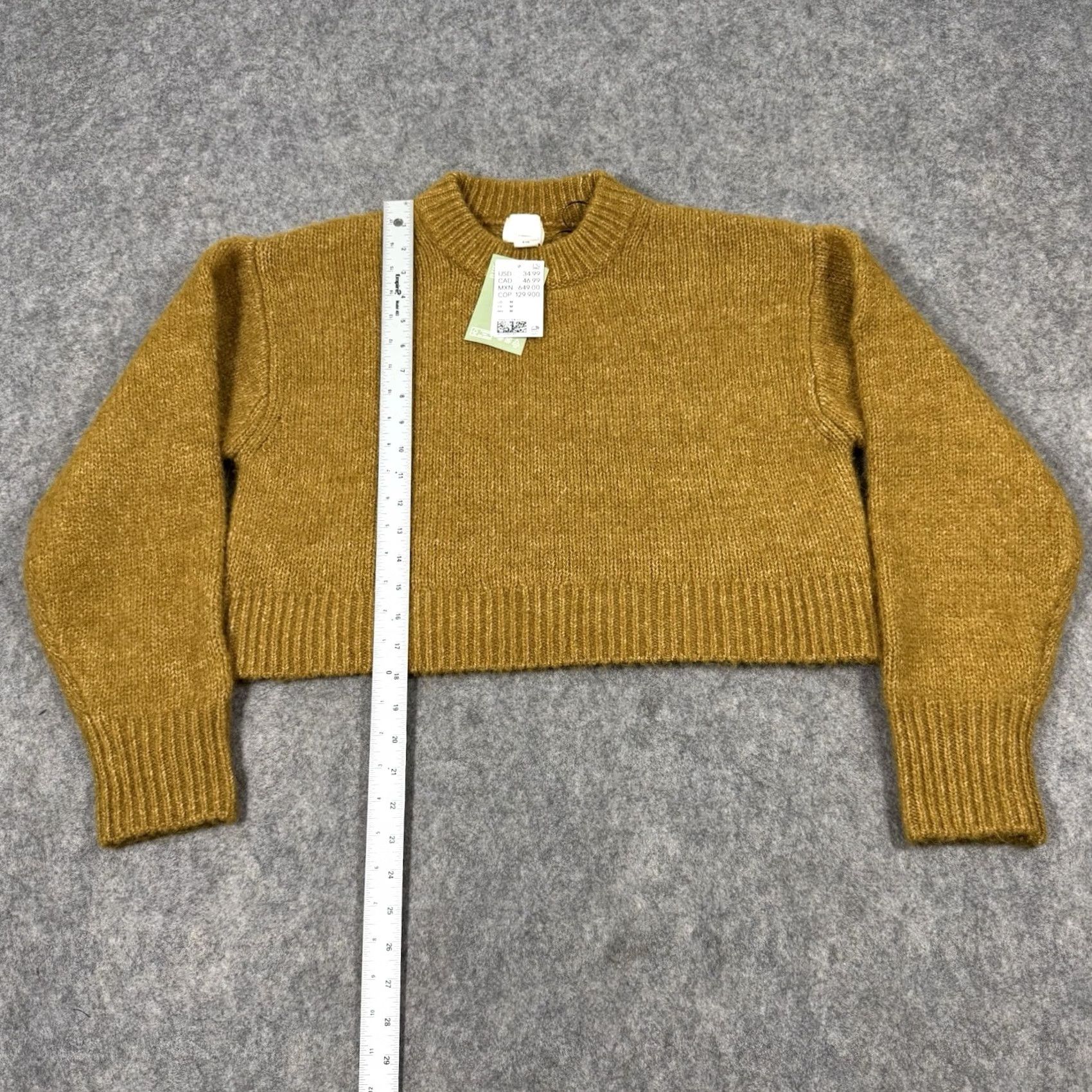H&M H&M Cropped Crew Long Sleeve Sweater Womens Size M Yellow Size M / US 6-8 / IT 42-44 - 5 Thumbnail