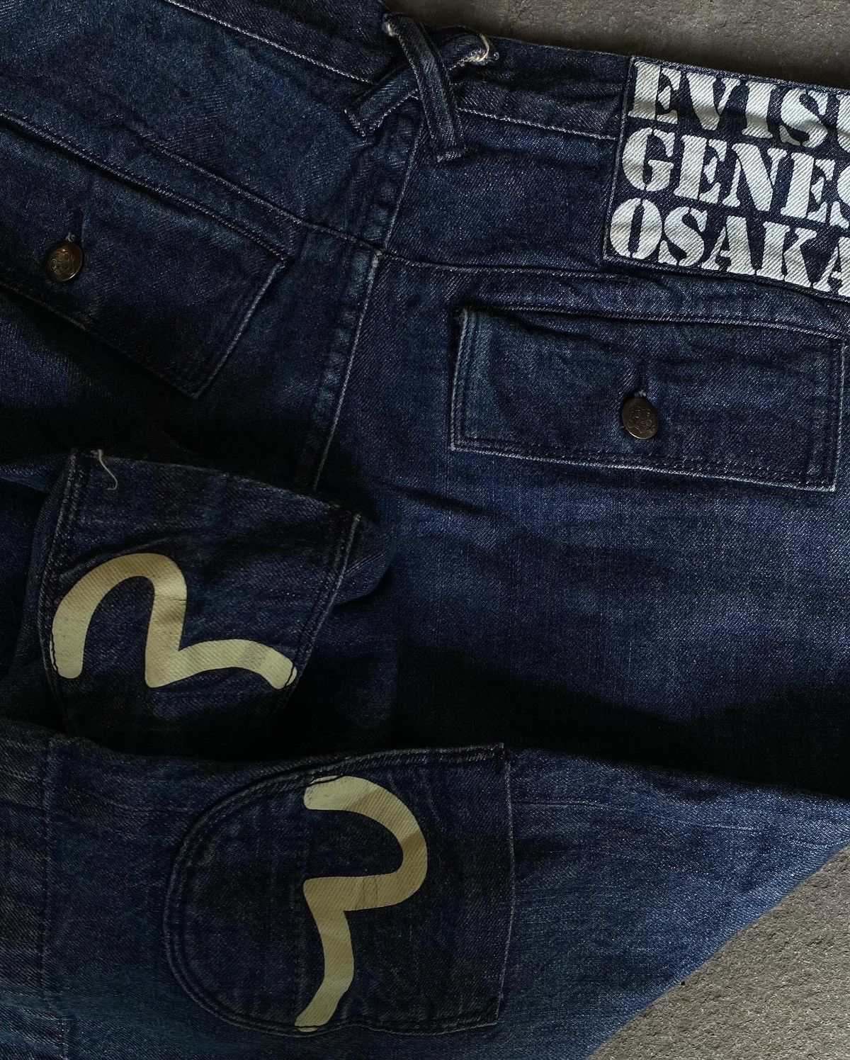Evisu Evisu Genes Osaka Mini Pocket Short Pants Denim Size US 32 / EU 48 - 2 Thumbnail