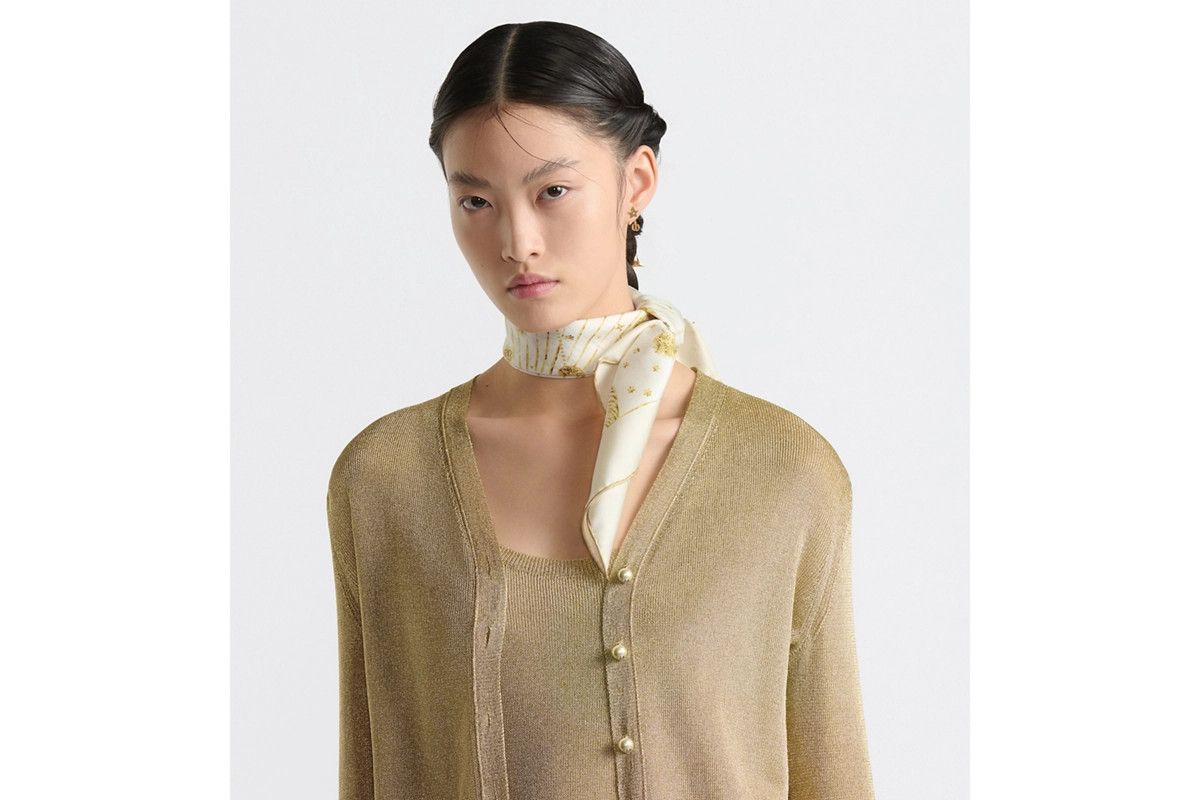 Dior o1bcso1str0226 Size:OS/70 Square Scarf in White/Golden Size ONE SIZE - 3 Thumbnail