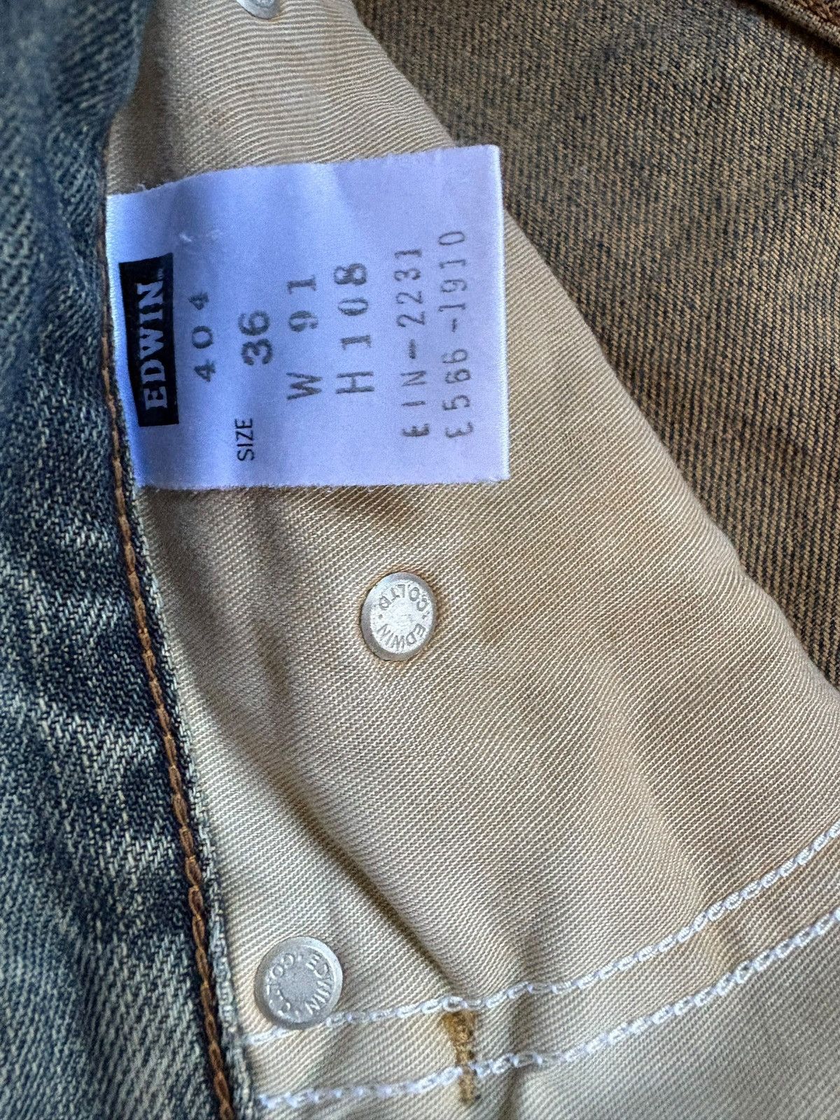 Edwin Vintage Japanese Edwin Rusty Mud Wash Ripped Baggy Jeans Size US 36 / EU 52 - 10 Thumbnail
