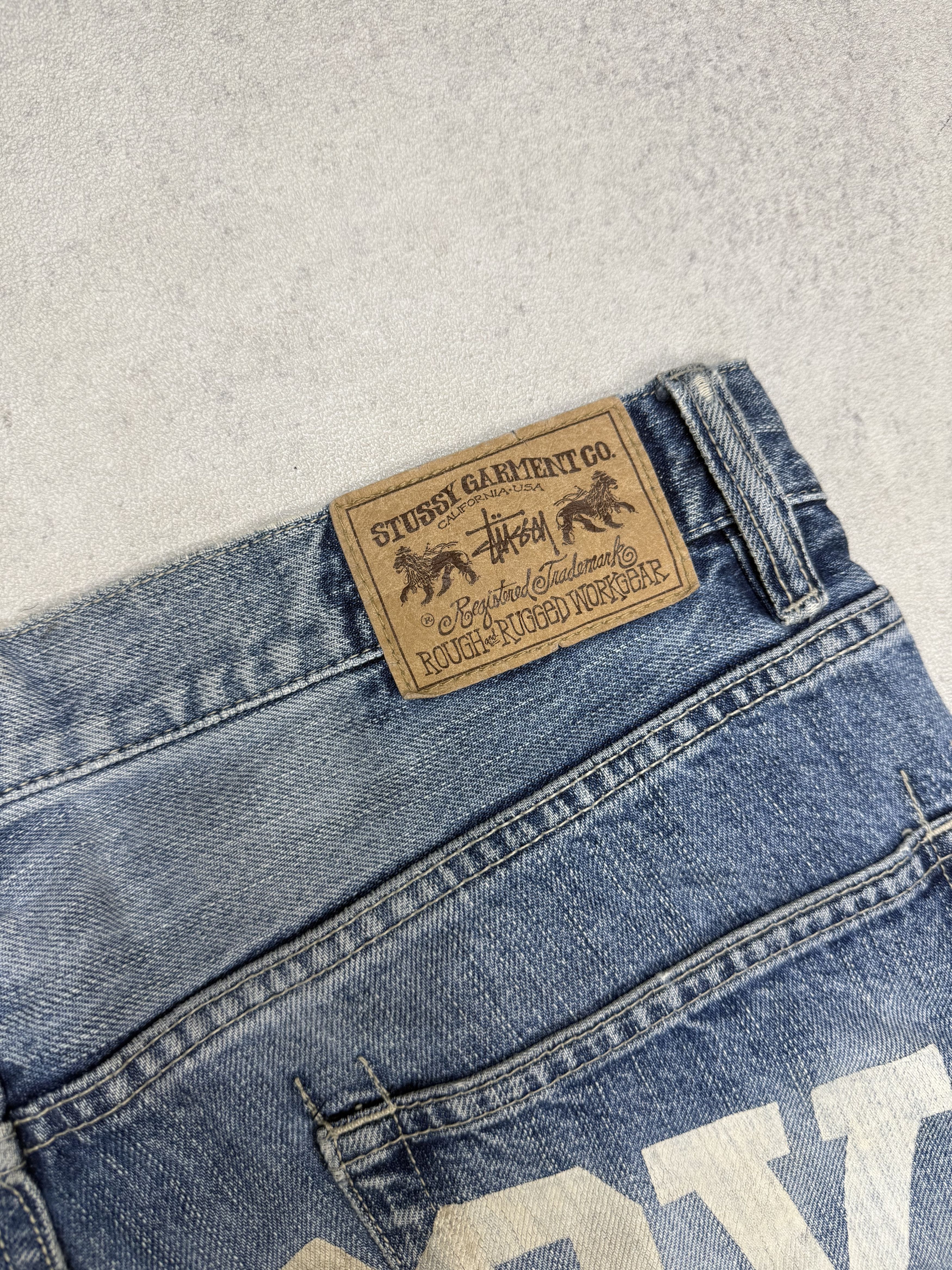Stussy Vintage Stussy Distressed Denim Jeans Spell Out Size US 34 / EU 50 - 4 Thumbnail