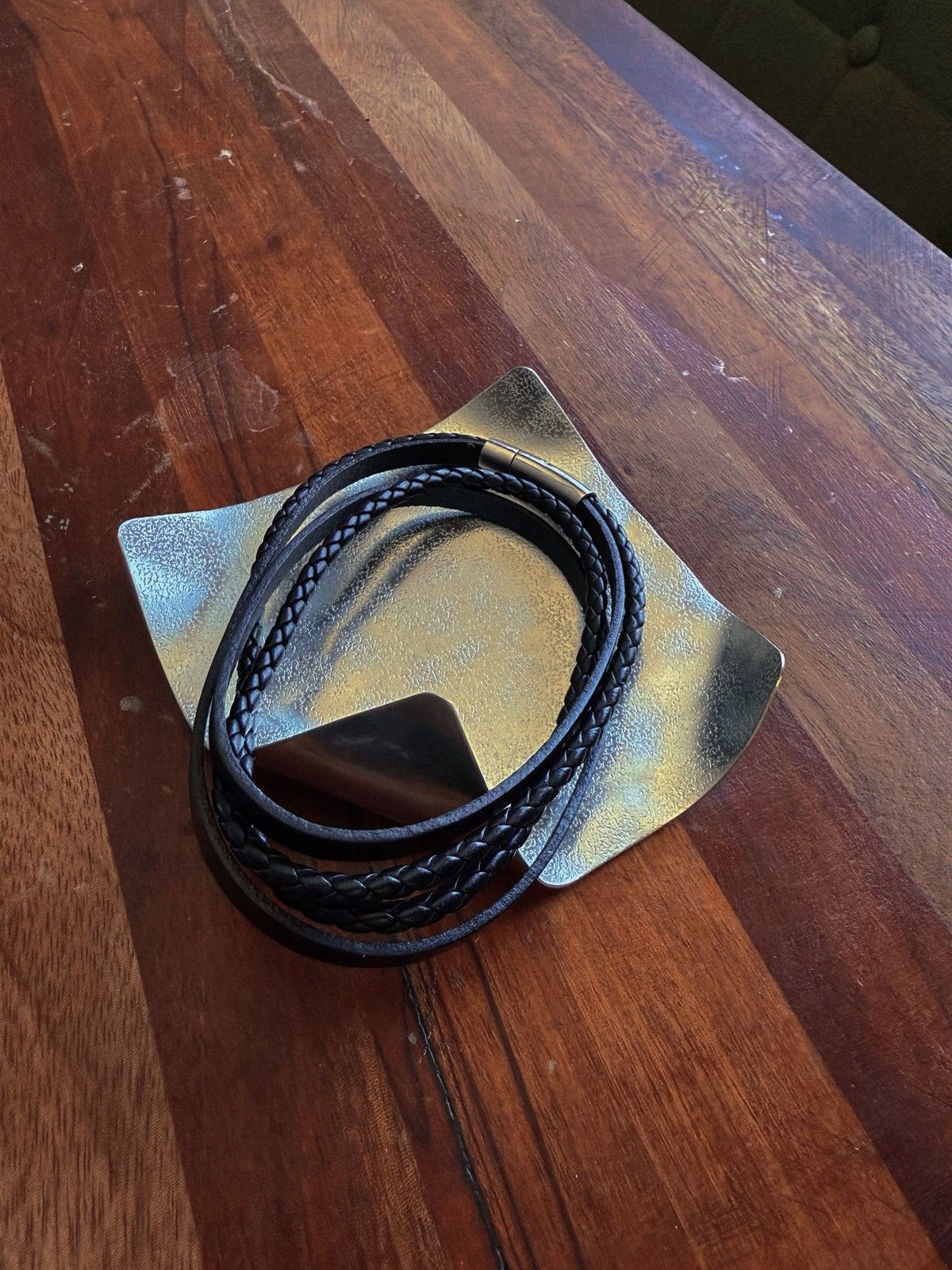 Other Modern Multi-Strand Black Leather Bracelet Size ONE SIZE - 4 Thumbnail