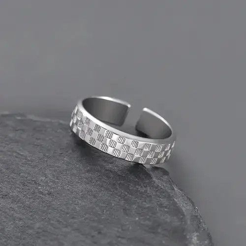 Vintage Silver Male Vintage Chessboard Checker Ring Size ONE SIZE - 3 Thumbnail