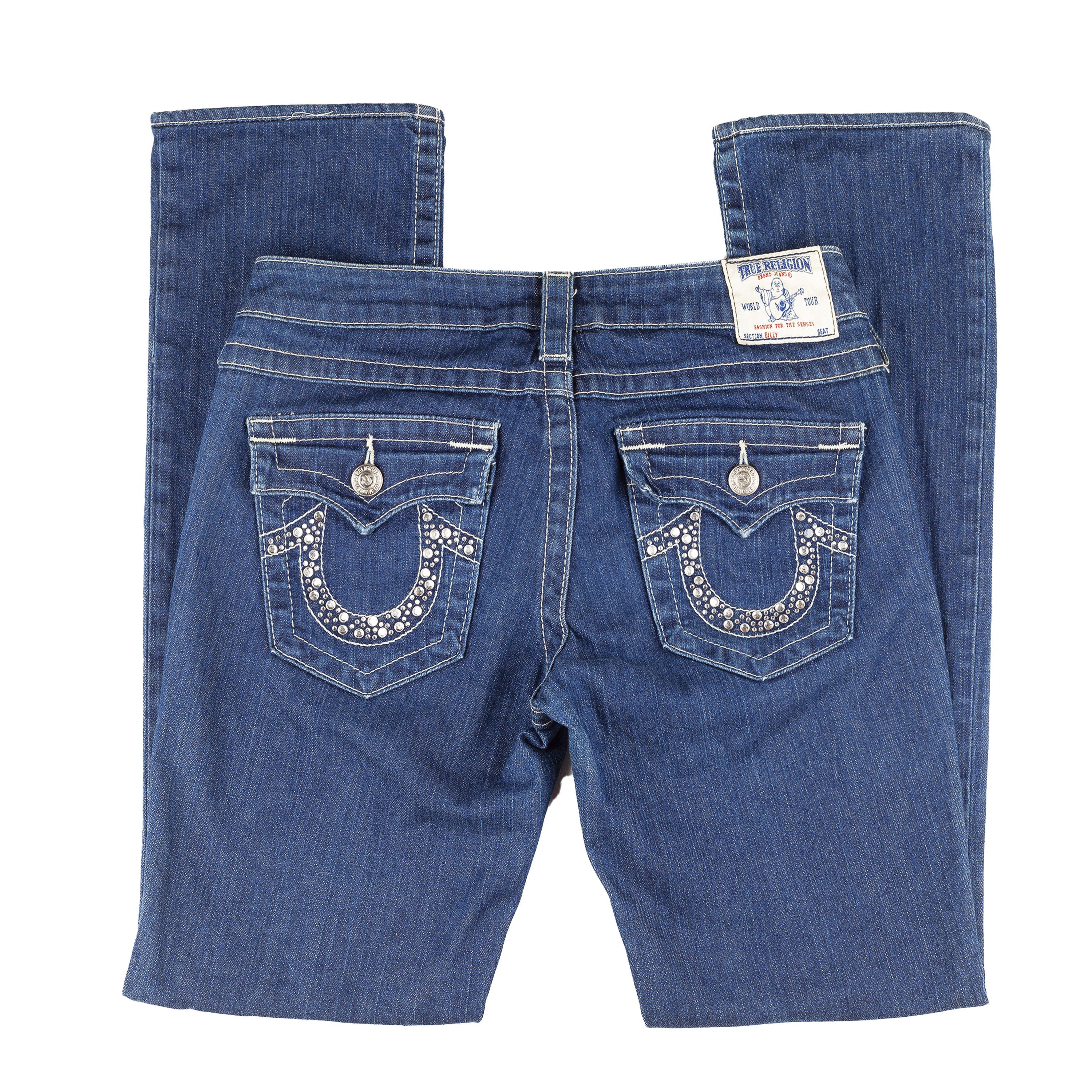 True Religion True Religion Dark Denim Stones Vintage Jeans (M- 29") Size 29" - 2 Thumbnail