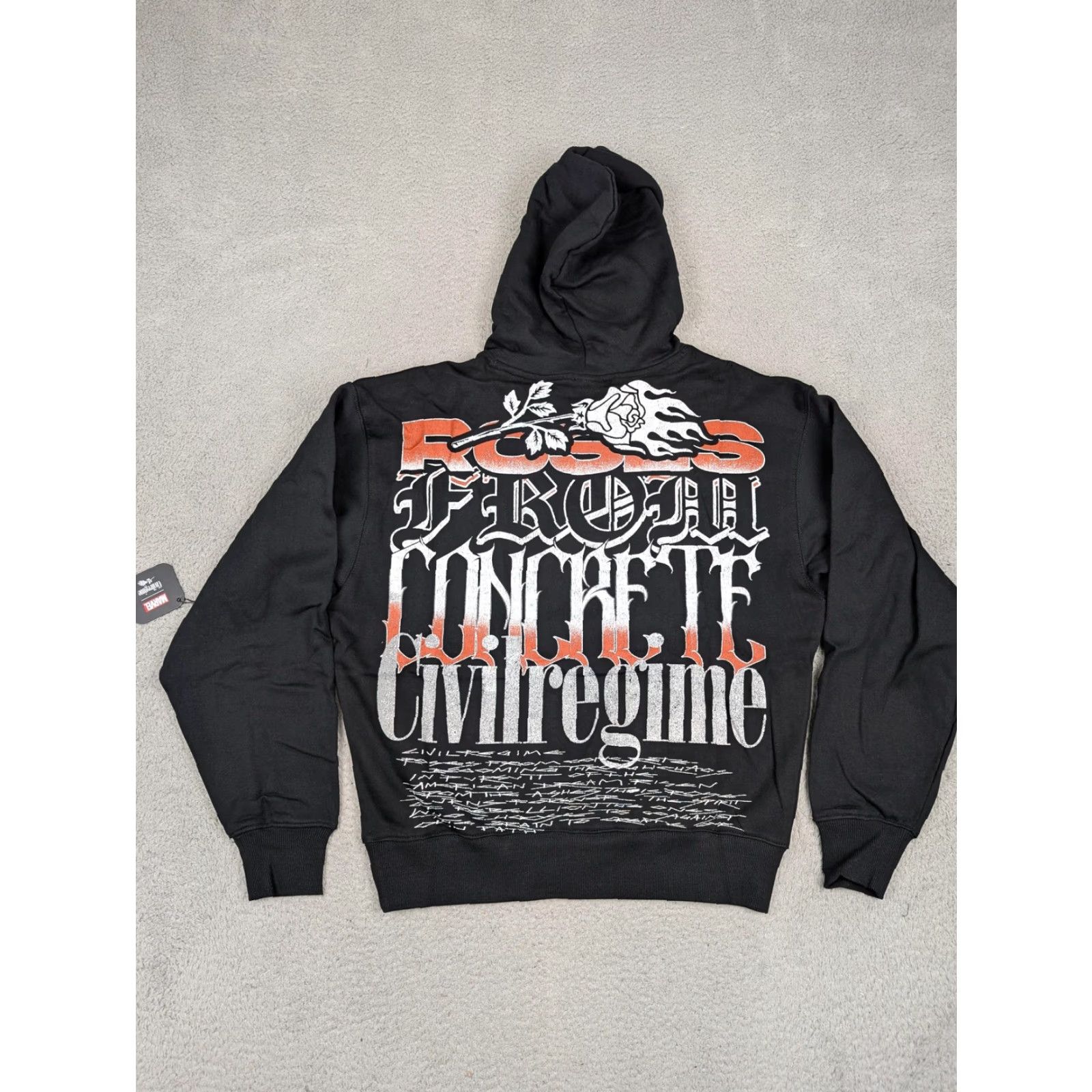 Vintage Marvel Civil Regime Deadpool Wolverine Hoodie Mens S Black Roses Concrete Size US S / EU 44-46 / 1 - 2 Thumbnail
