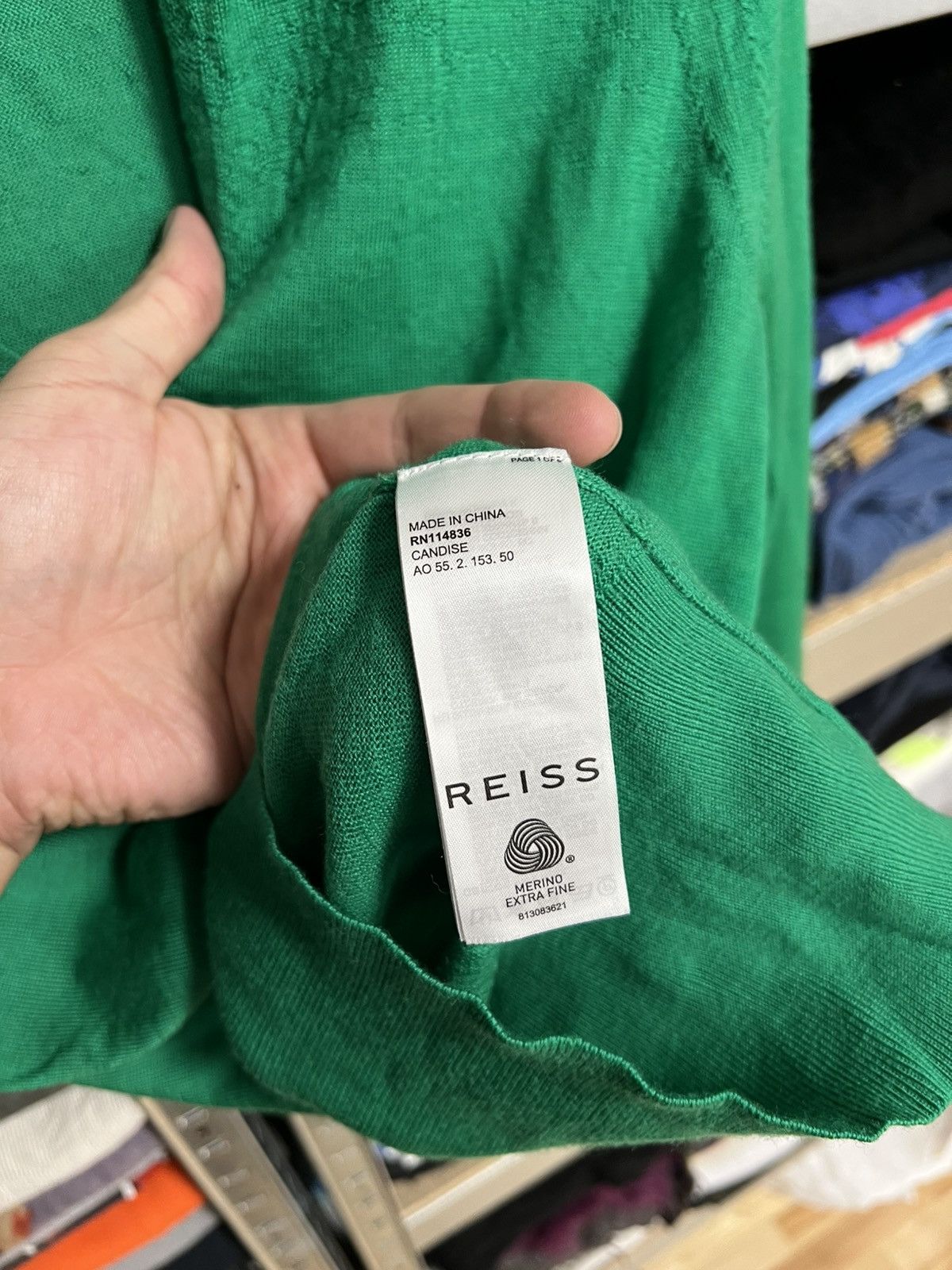 Reiss Reiss Women’s Green V Neck Long Sleeve Jumper Crop Sweater Size S / US 4 / IT 40 - 5 Thumbnail