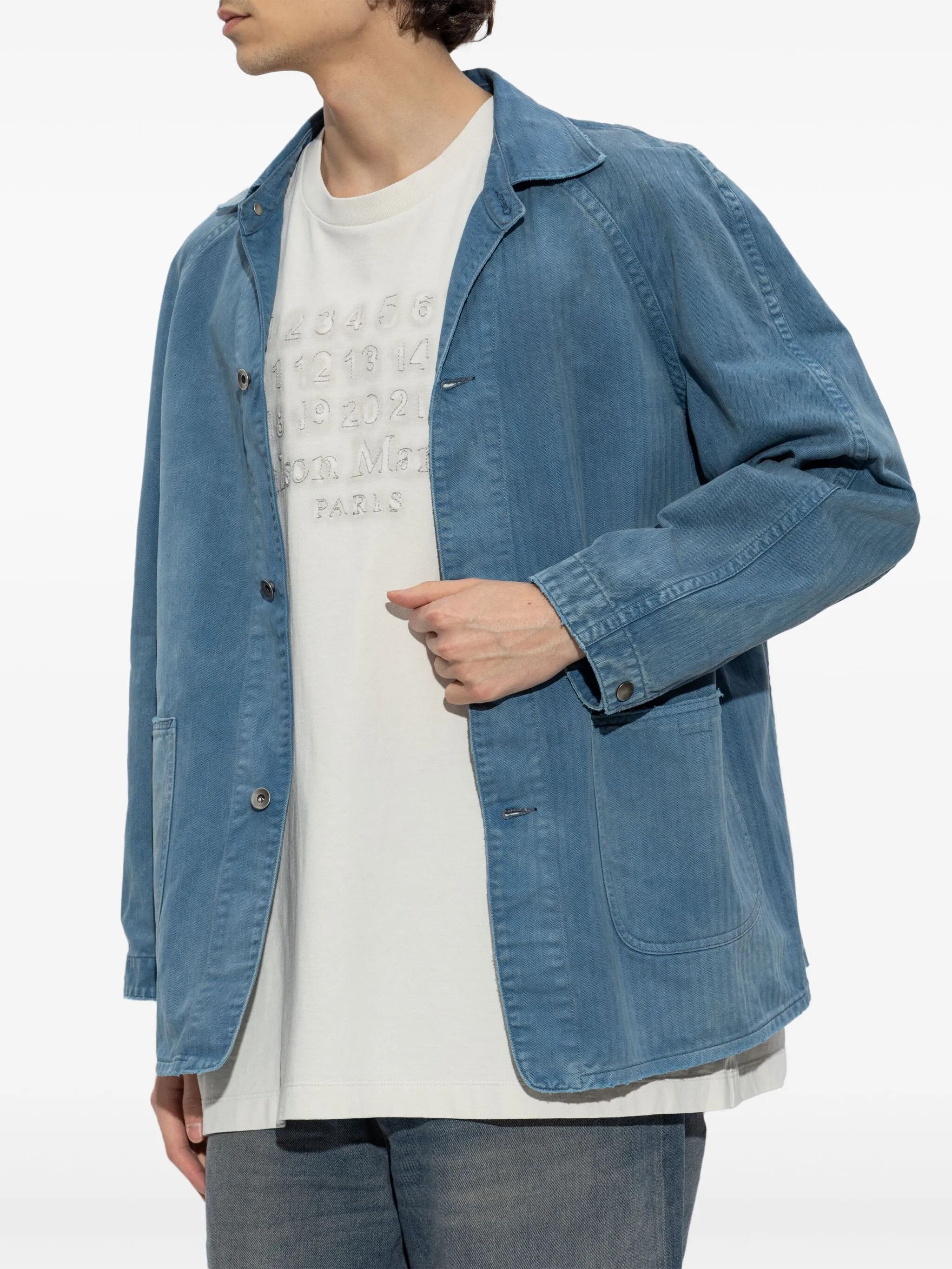 Maison Margiela o1w1db10226 Denim Caban Jacket in Blue Size US S / EU 44-46 / 1 - 3 Thumbnail