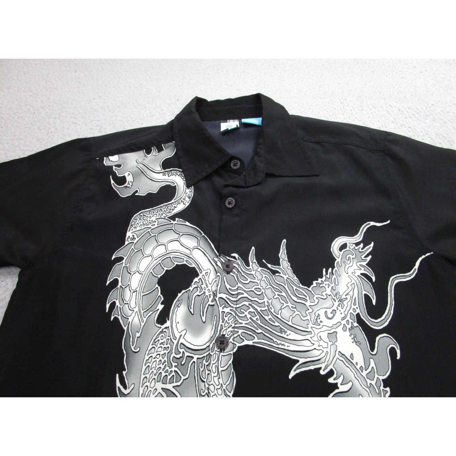 Vintage PHYS.SCI Shirt Mens M Black Short Sleeve Button Up Dragon Graphic Size US M / EU 48-50 / 2 - 2 Thumbnail