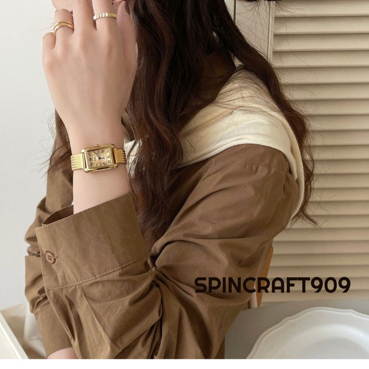 Jewelry Square Retro Vintage Gold Watch Size ONE SIZE - 3 Thumbnail