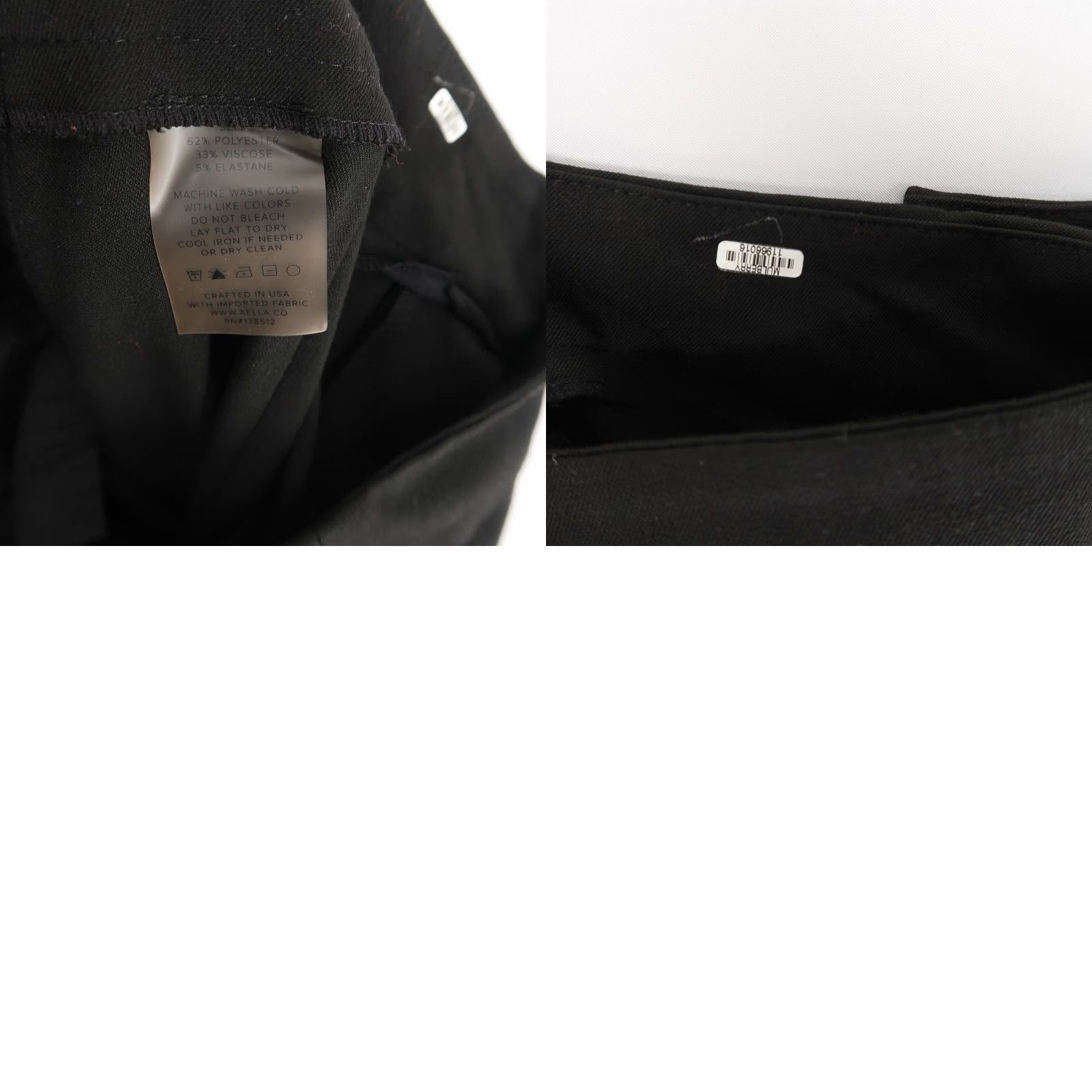 Vintage AELLA Pants Womens 2 Black Flare Stretch Polyester Spandex Viscose Dress Pants Size 26" / US 2 / IT 38 - 9 Thumbnail
