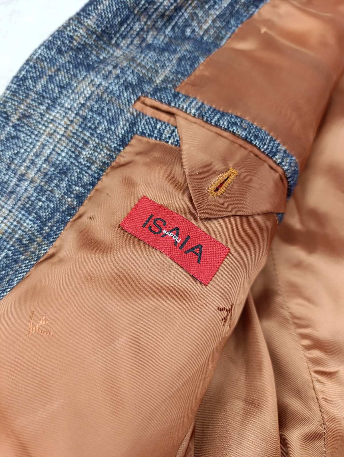 Isaia ISAIA NAPOLI MENS WOOL/SILK SPORT JACKET SIZE 54 IN CHECK Size 54R - 12 Thumbnail