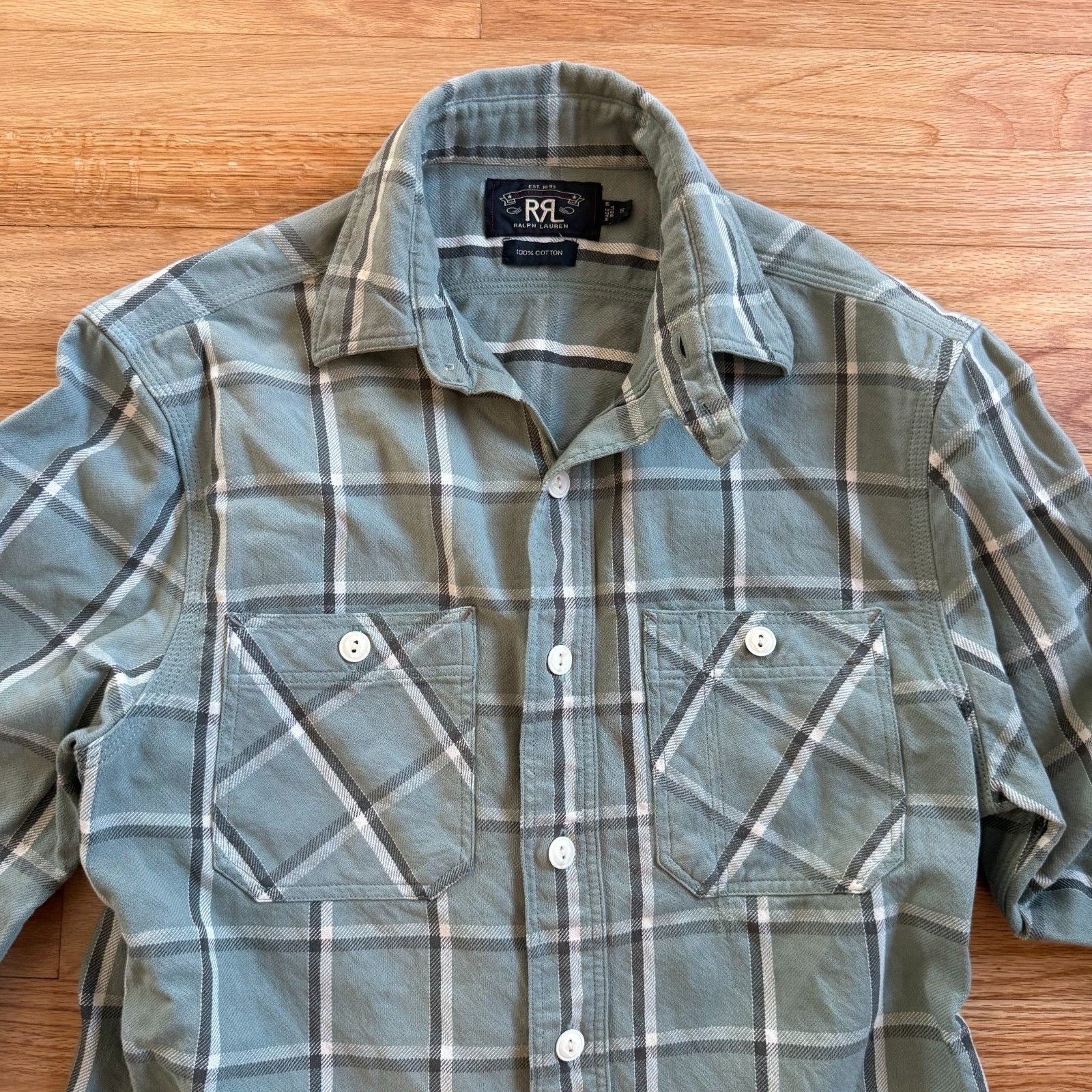 RRL Ralph Lauren Double RL Plaid Cotton-Linen Twill Workshirt Size US S / EU 44-46 / 1 - 7 Thumbnail