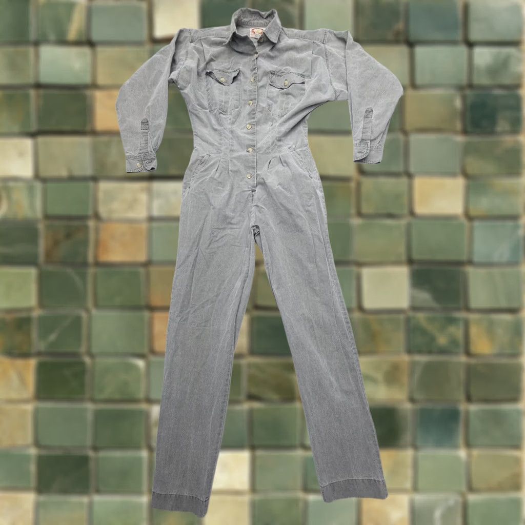 Banana Republic VINTAGE Banana Republic Jumpsuit Shirt One-Piece Women S Green 100% Cotton Safari 70s 80s Regular Size 28" / US 6 / IT 42 - 1 Thumbnail
