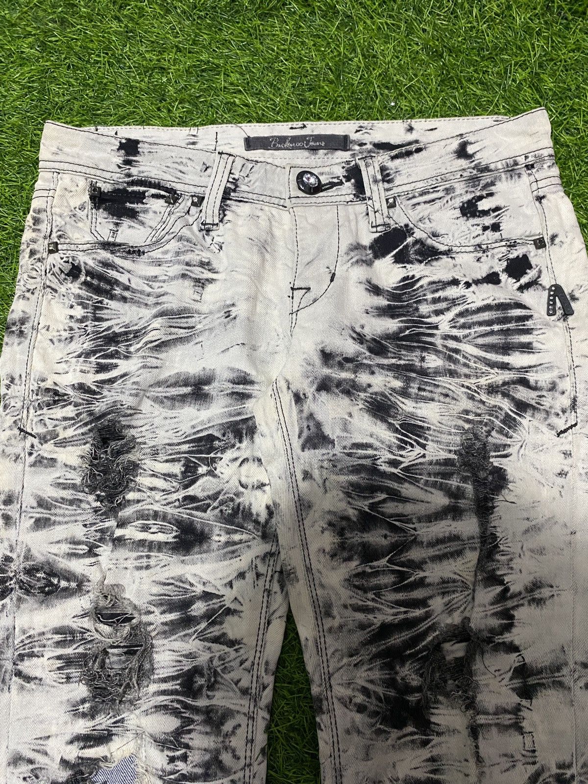 Japanese Brand Acid wash Buckaroo jeans distressed Size US 29 - 6 Thumbnail