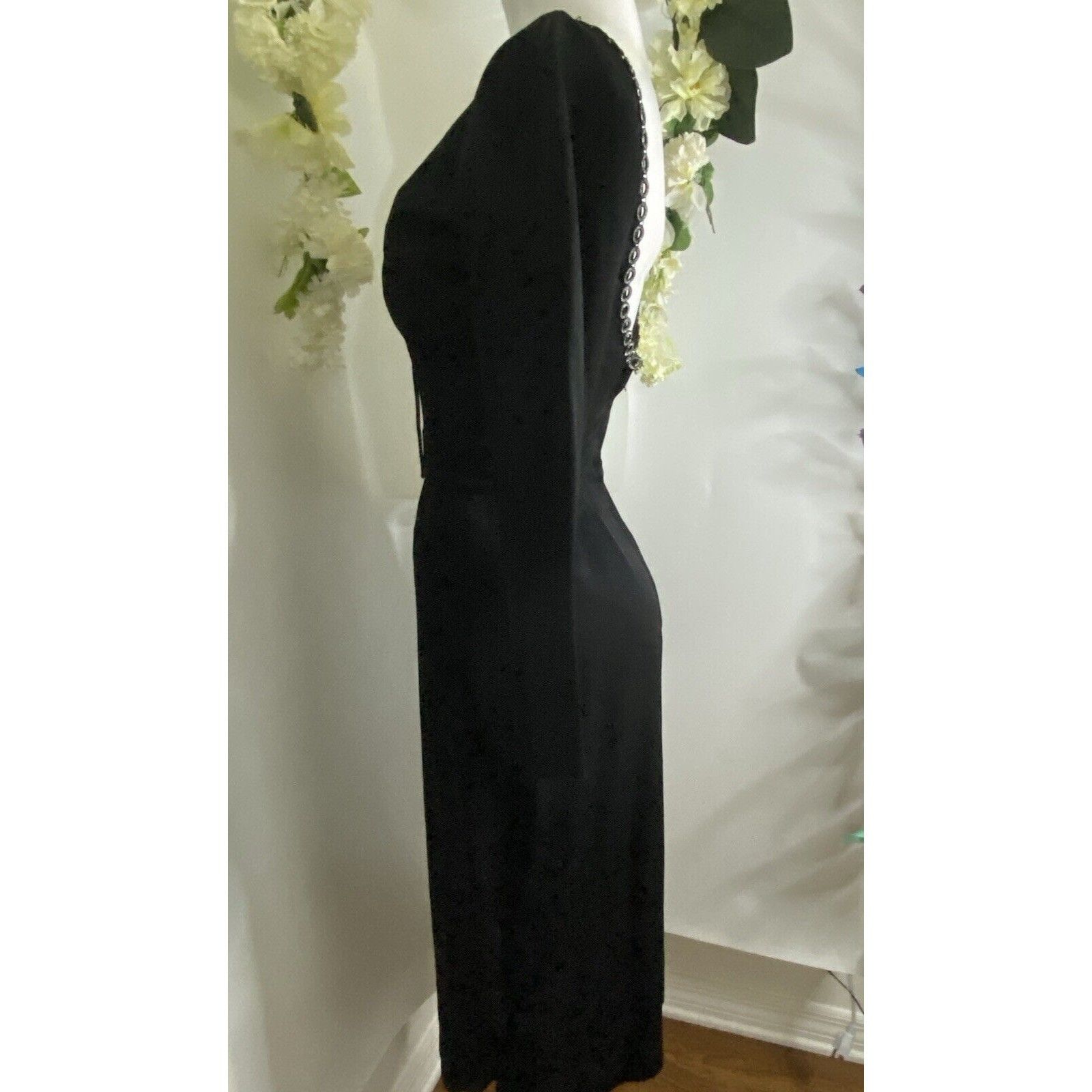 Vintage Vintage 1970s Jack Hartley Miami Black Corset Cocktail Midi Size XS / US 0-2 / IT 36-38 - 3 Thumbnail
