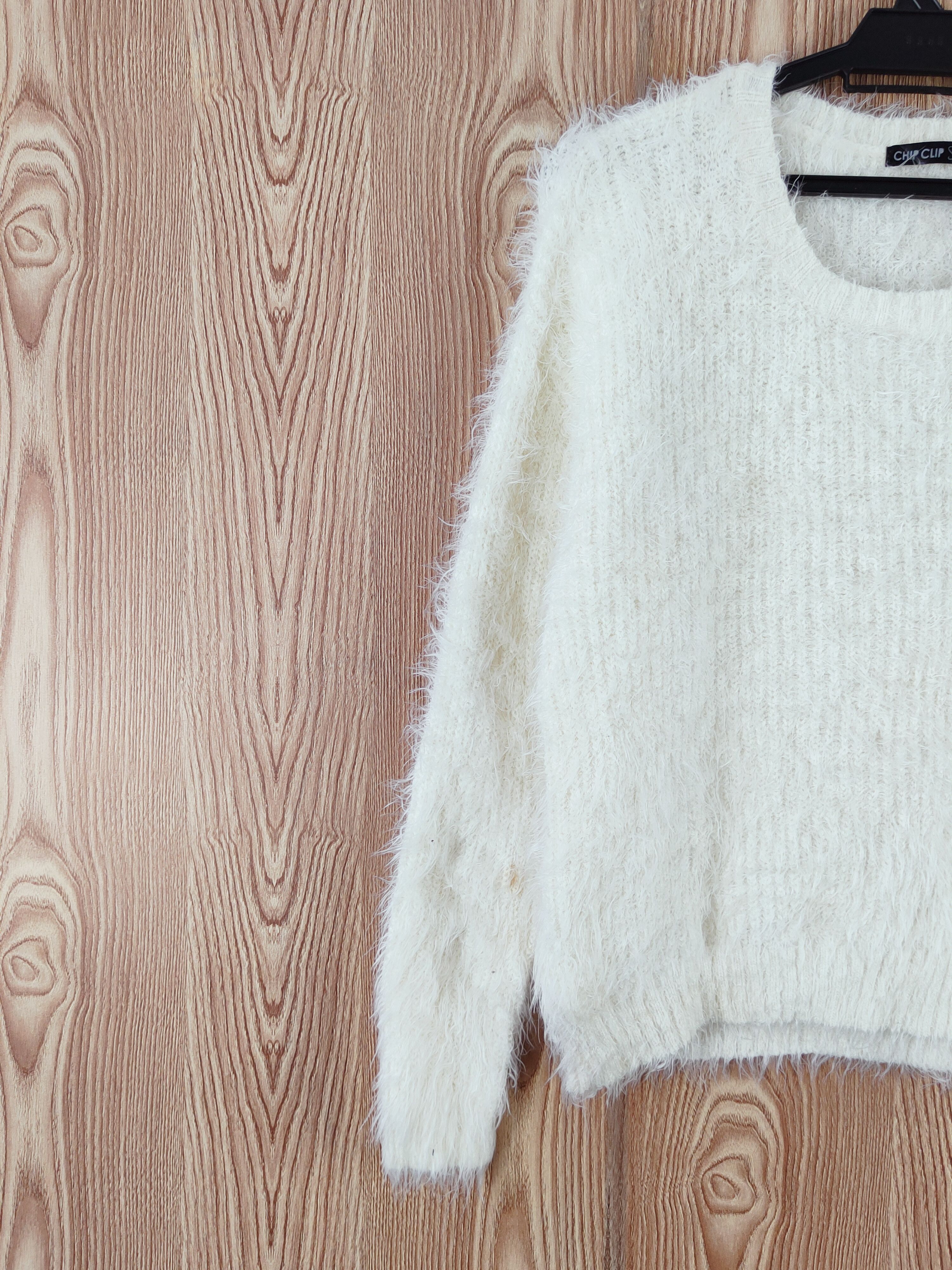 Japanese Brand × Vintage Vintage Design by Chip Clip Sweet Ivory Fur Mohair Knitwear Size L / US 10 / IT 46 - 3 Thumbnail