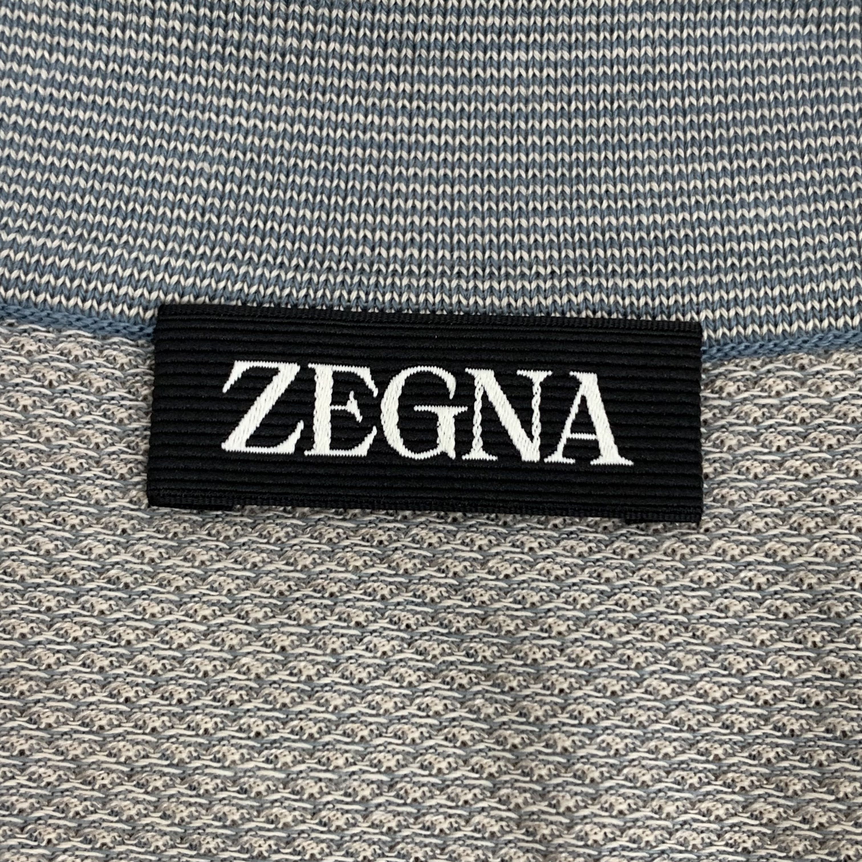 Z Zegna Zegna Cotton Polo Shirt Grey-Green (M) Size US M / EU 48-50 / 2 - 5 Thumbnail