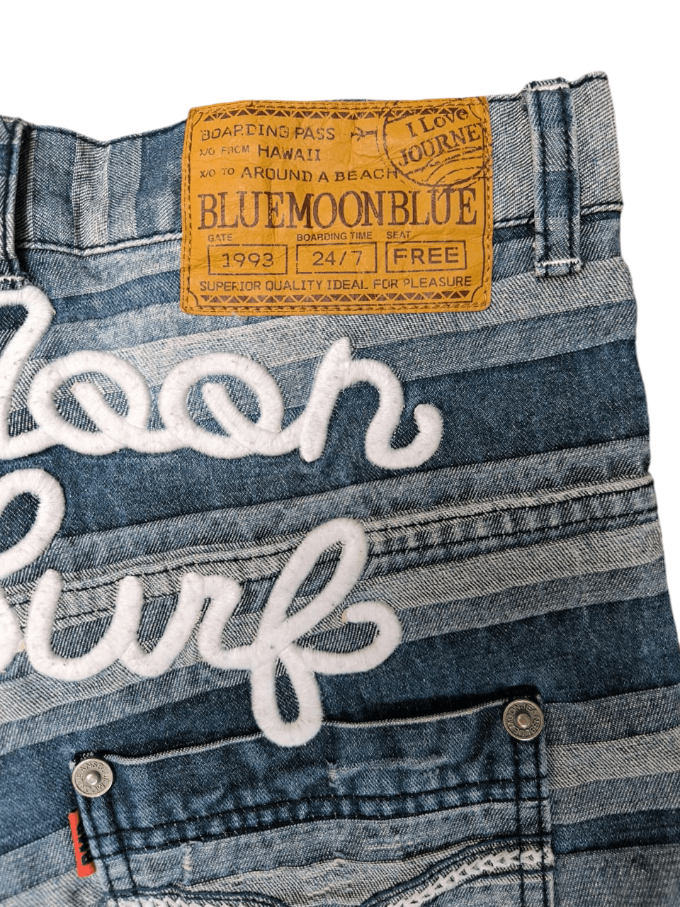 Japanese Brand × Vintage Vintage Blue Moon Blue Jeans Embroidered Hagi Denim Size 28" / US 6 / IT 42 - 5 Thumbnail