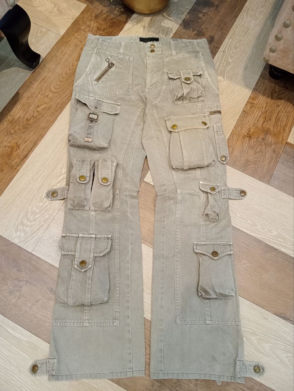 Japanese Brand HALB JAPAN MULTI-POCKET FLARED BANDAGE PANTS Size US 30 / EU 46 - 2 Thumbnail
