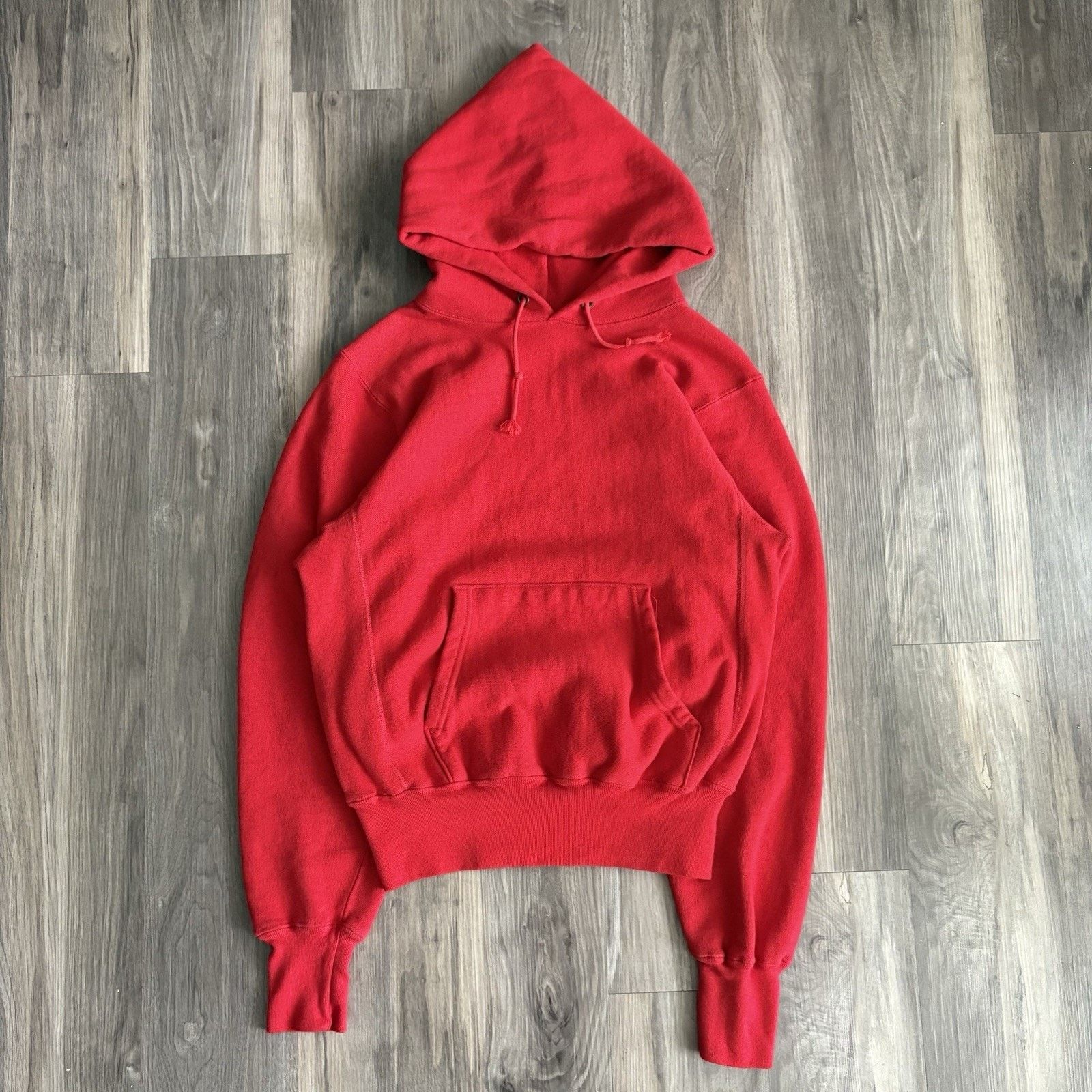 Vintage Champion Lands End Reverse Weave Hoodie Size M Red