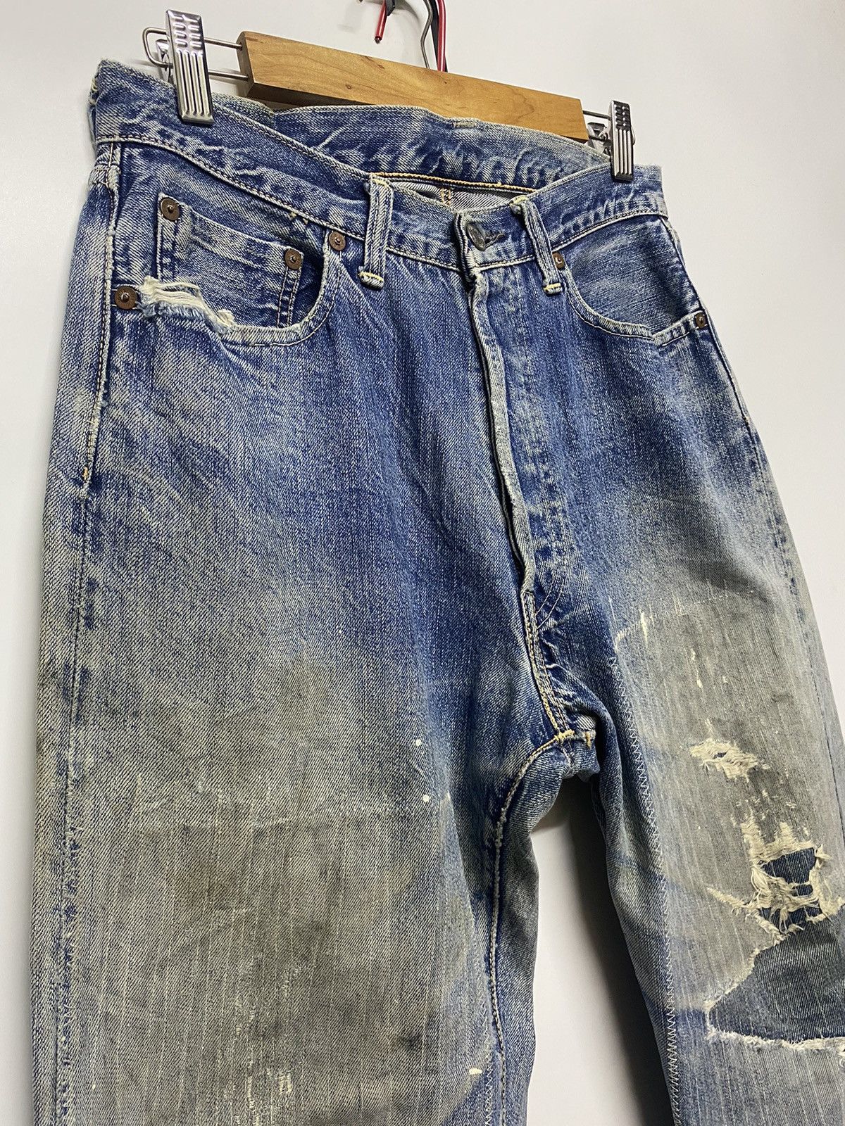 Japanese Brand × Vintage Vintage Ground-Alls Japanese Brand Distressed Denim Jeans Size US 30 / EU 46 - 9 Thumbnail