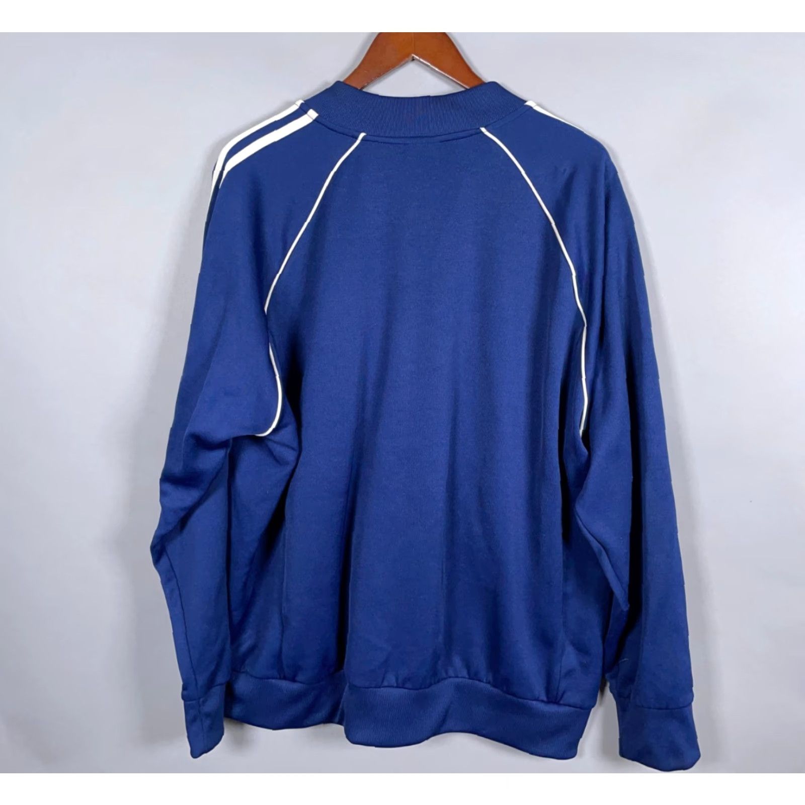 Adidas adidas Track Jacket 2XL Men’s Dark Blue Zip Trefoil Logo Retro 90s Full Zip Pockets Polyester Unlined Long Sleeve Short Sleeve Clothing Size US XXL / EU 58 / 5 - 2 Thumbnail