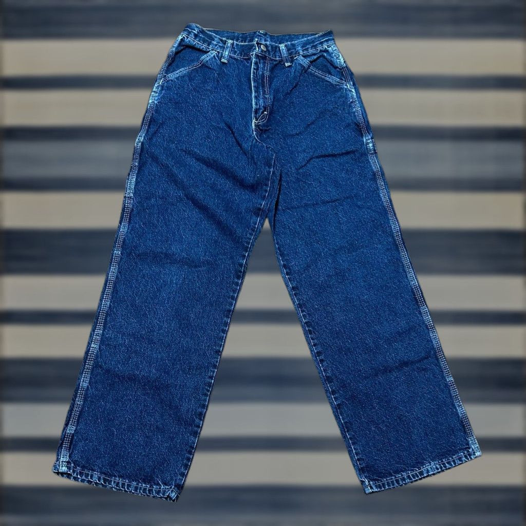 Wrangler VINTAGE Wrangler Hero Industrial Wear Dark Blue Denim Jeans Women Sz 16 Wrangler Cowboy Cut 5-Pocket Regular Inseam 28" Size 38" / US 16 / IT 52 - 1 Thumbnail