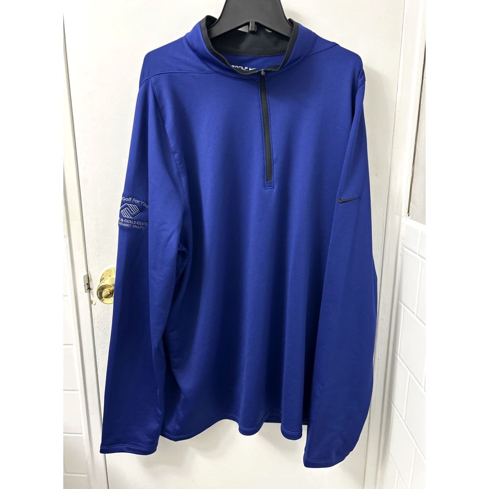 Nike Nike Golf Pullover Mens XL Blue Dri-Fit 1/4 Zip Sweatshirt Sweatshirt 779795-480 Size US XL / EU 56 / 4 - 2 Thumbnail