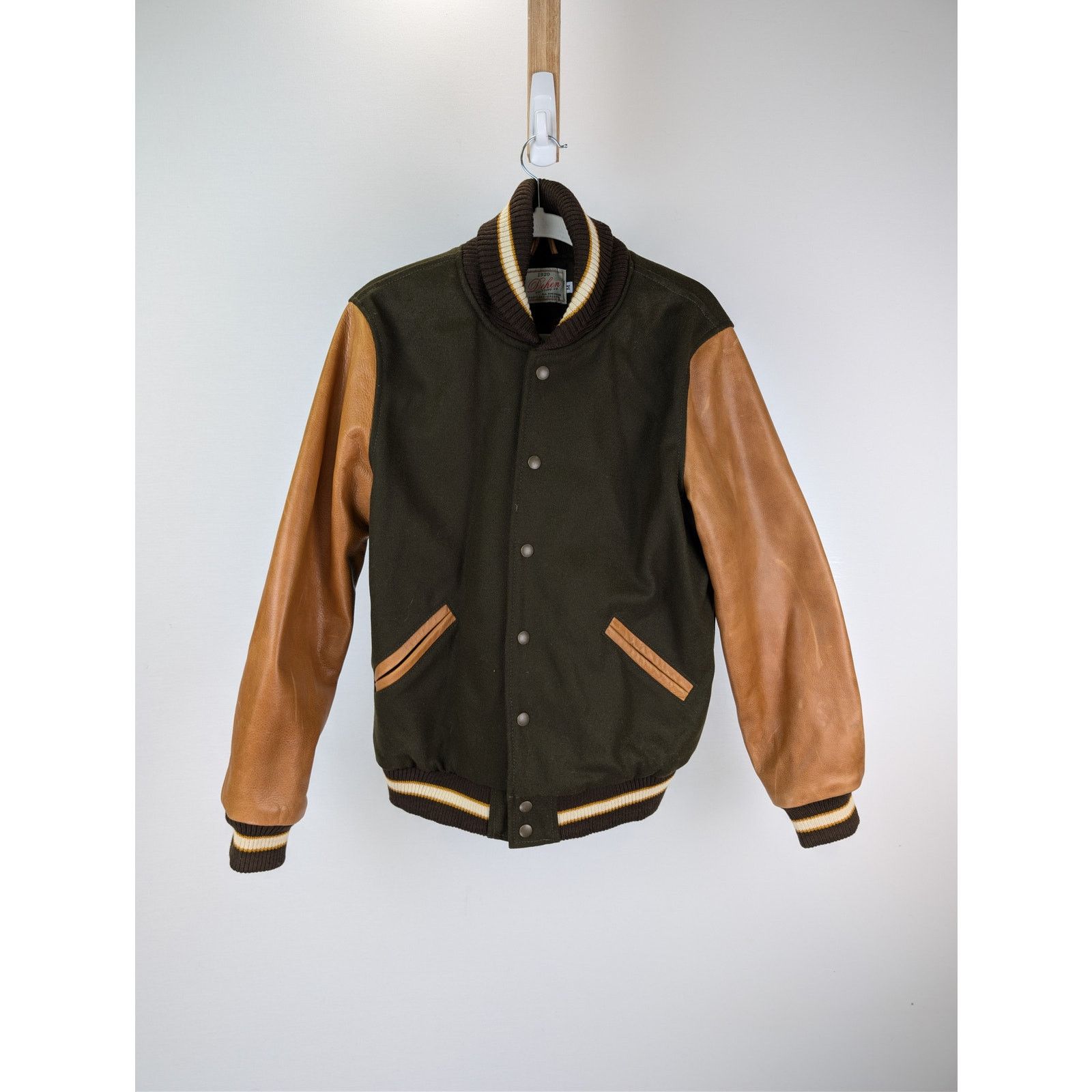Dehen 1920 o1rshd1 CC20 Varsity Jacket brown melton wool antique brandy Size US M / EU 48-50 / 2 - 1 Thumbnail