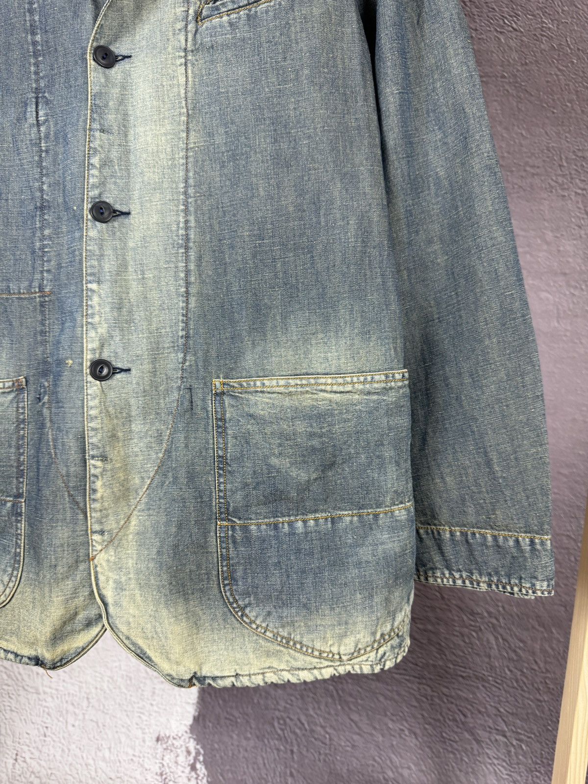 Paul Smith Red Ear by Paul Smith blue faded denim work jacket blazer Size US L / EU 52-54 / 3 - 7 Thumbnail