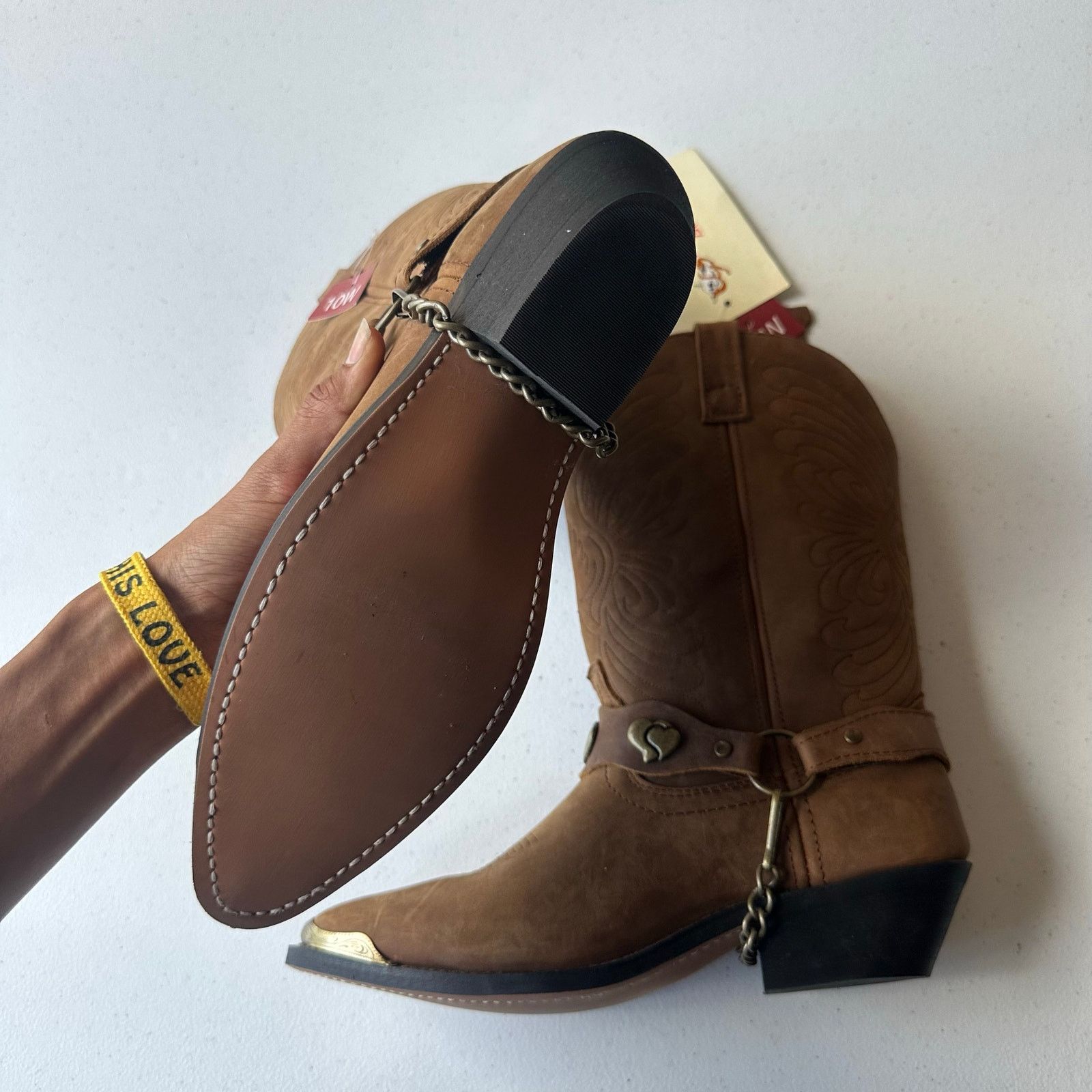 Other NWT Masterson Women's J Toe Western Cowboy Boot With Chain Size US 10 / IT 40 - 5 Thumbnail