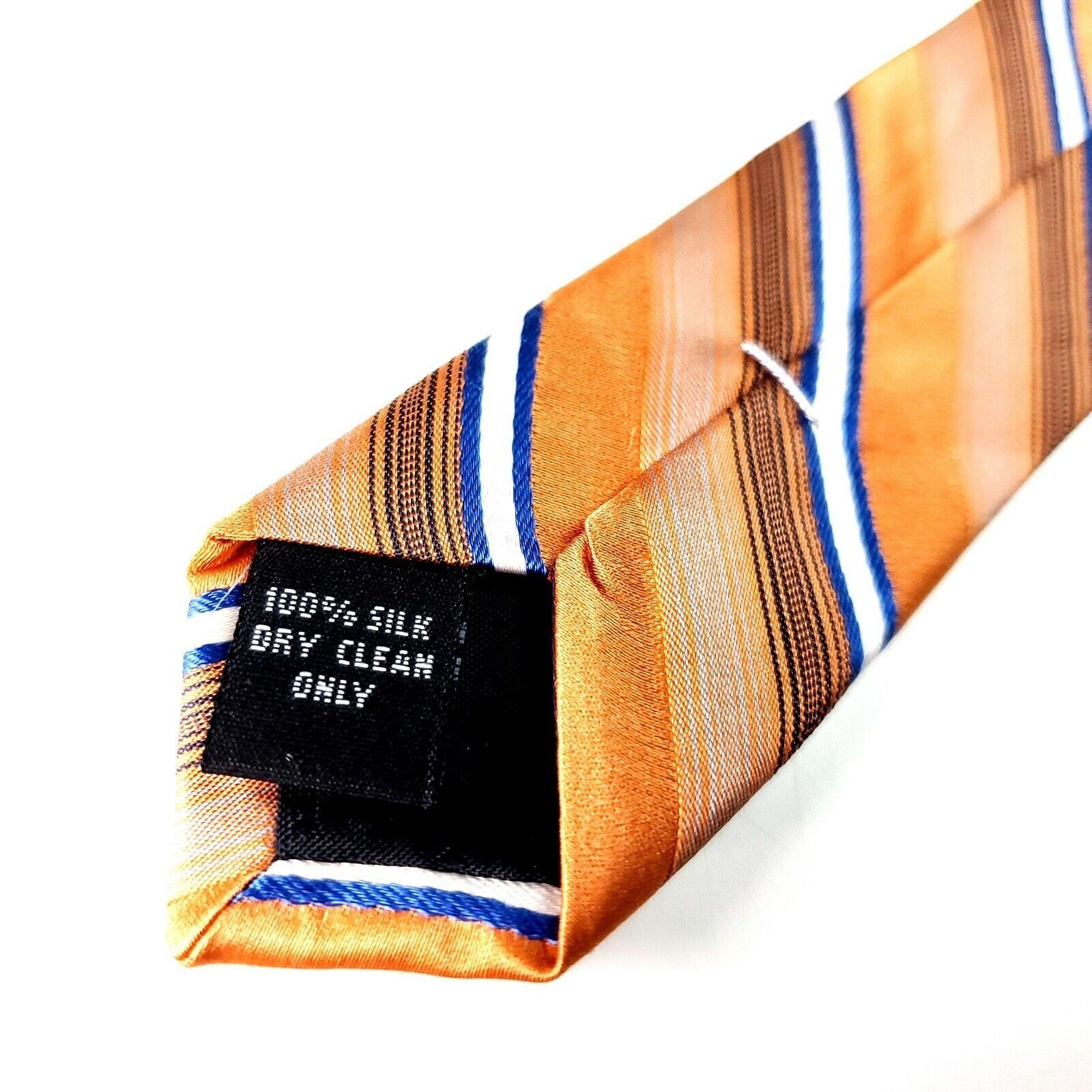 Pierre Cardin Pierre Cardin Silk Tie Woven Orange Striped Wide Size ONE SIZE - 5 Thumbnail