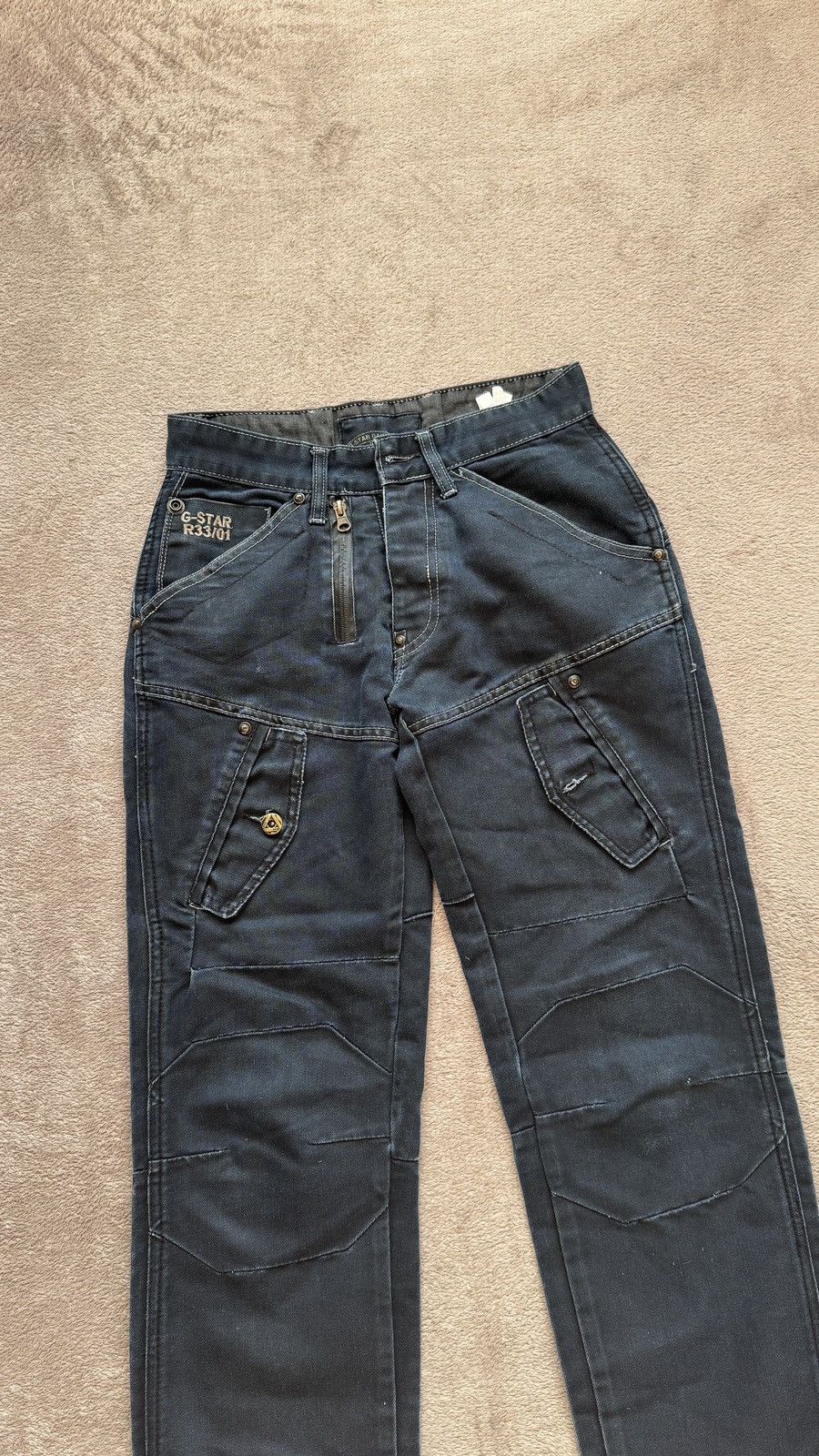 If Six Was Nine G-Star Dirty Faded Mudwash Distressed Work Jeans LGB vibe Size US 30 / EU 46 - 4 Thumbnail