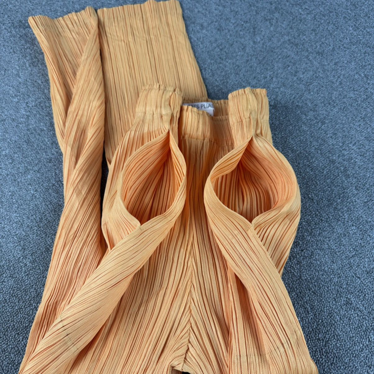 Pleats Please Issey Miyake Pleats Please - Issey Miyake - Orange Pleated Trouser Size 23" - 7 Thumbnail