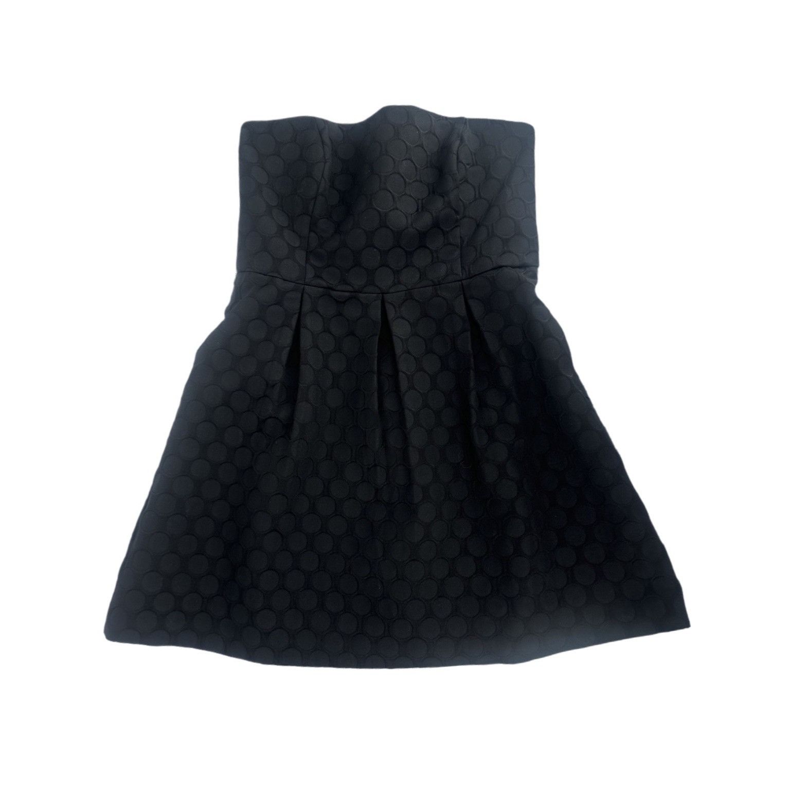 White House Black Market WHBM Strapless Textured Polka Dot Fit & Flare Dress - S 14 Size XL / US 12-14 / IT 48-50 - 4 Thumbnail