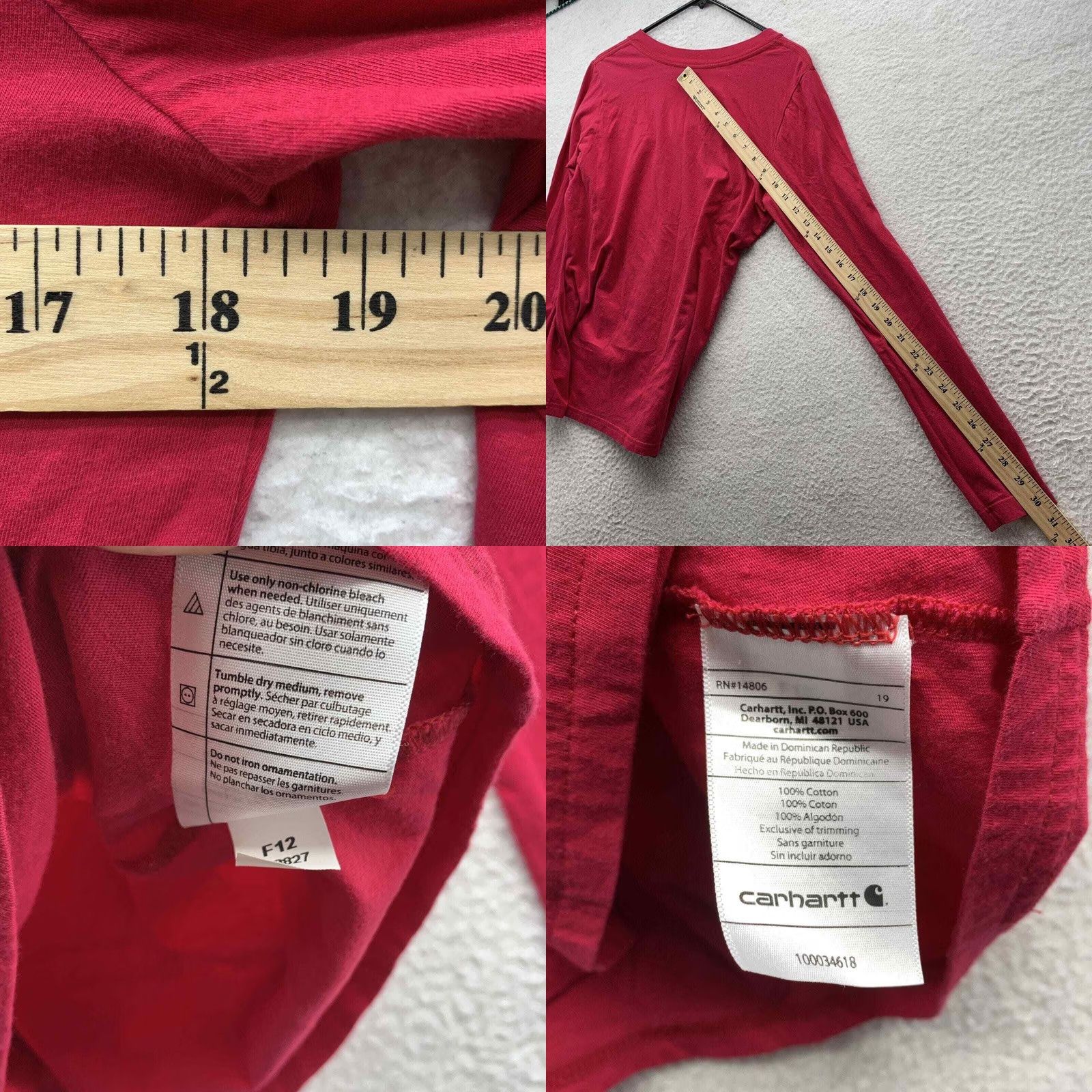 Carhartt Carhartt T-Shirt Womens Medium M Red Pink Studded Logo Outdoor Casual Size M / US 6-8 / IT 42-44 - 8 Thumbnail