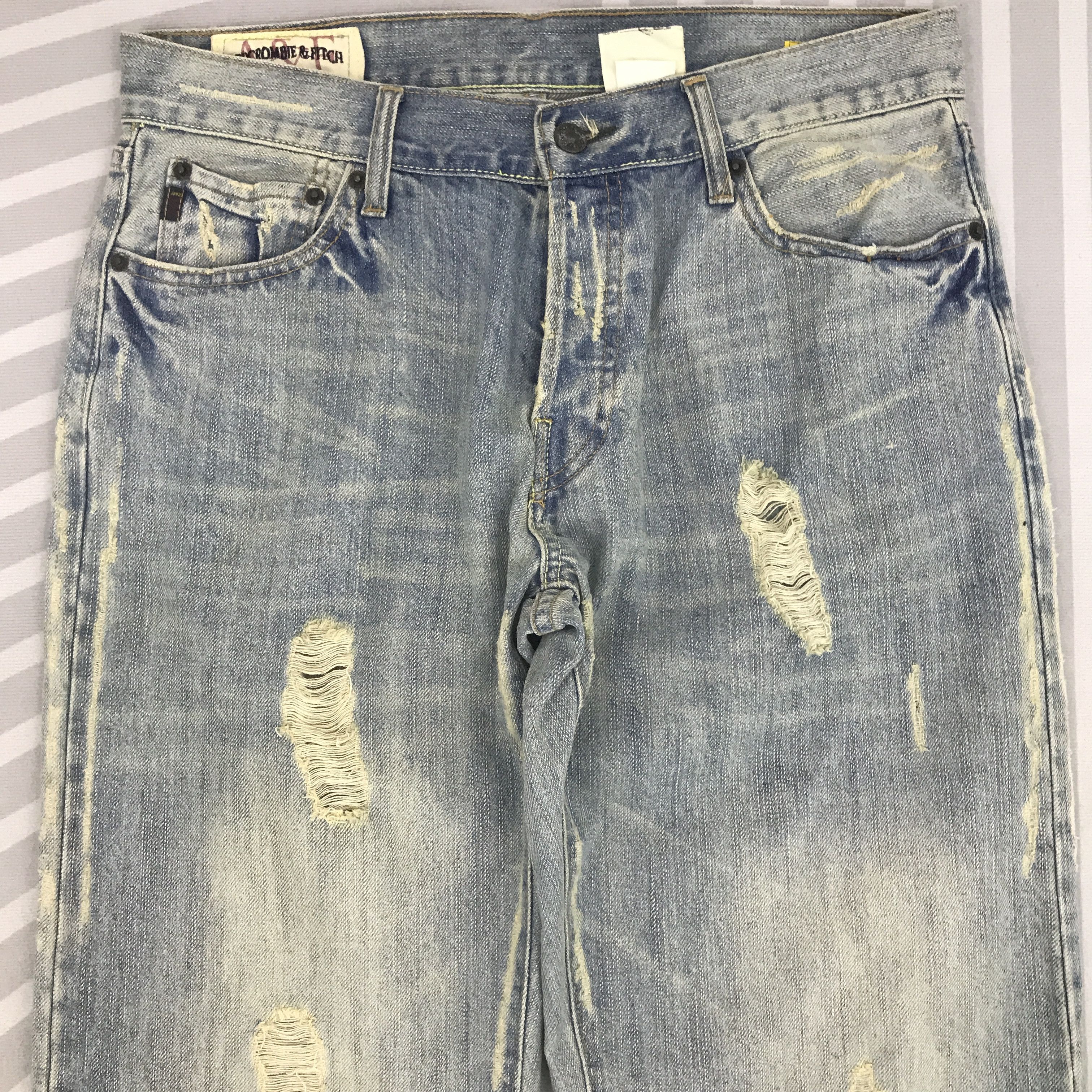 Abercrombie & Fitch × Japanese Brand × Vintage Baggy denim Abercrombie & Fitch Distressed Pants Size US 32 / EU 48 - 2 Thumbnail