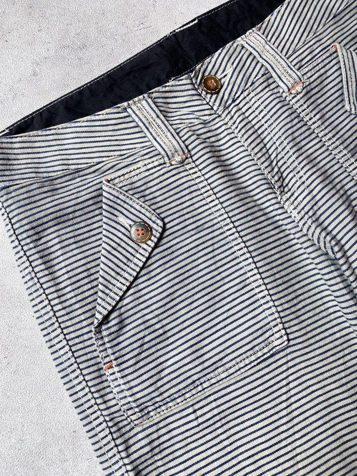 Japanese Brand SUNLUCAS🇯🇵 Stripe Hickory Flared Pant Size US 30 / EU 46 - 5 Thumbnail