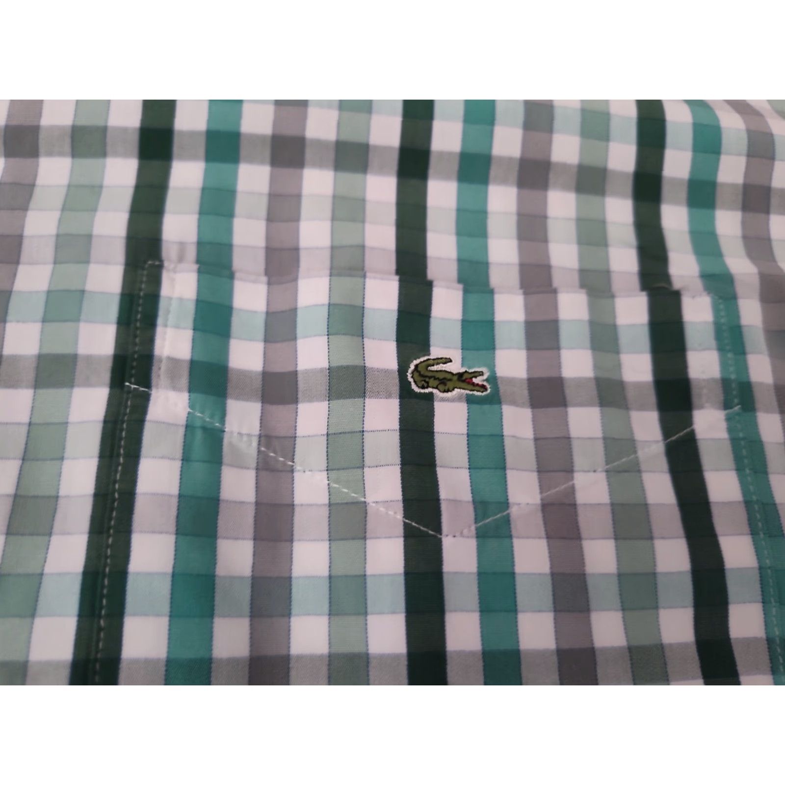 Lacoste VINTAGE? No — Lacoste Modern Fit Button-Down Shirt Mens 45 Green Plaid Long Sleeve Cotton Casual Mens Size 45 Green Plaid Preppy Lacoste Shirt Size US XXL / EU 58 / 5 - 7 Thumbnail