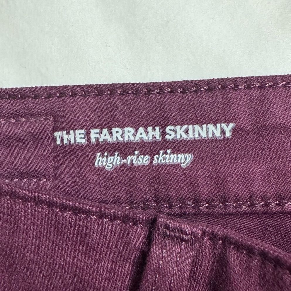 AG Adriano Goldschmied Adriano Goldschmied AG Farrah High-Rise Skinny Jeans Maroon Size 26" / US 2 / IT 38 - 4 Thumbnail