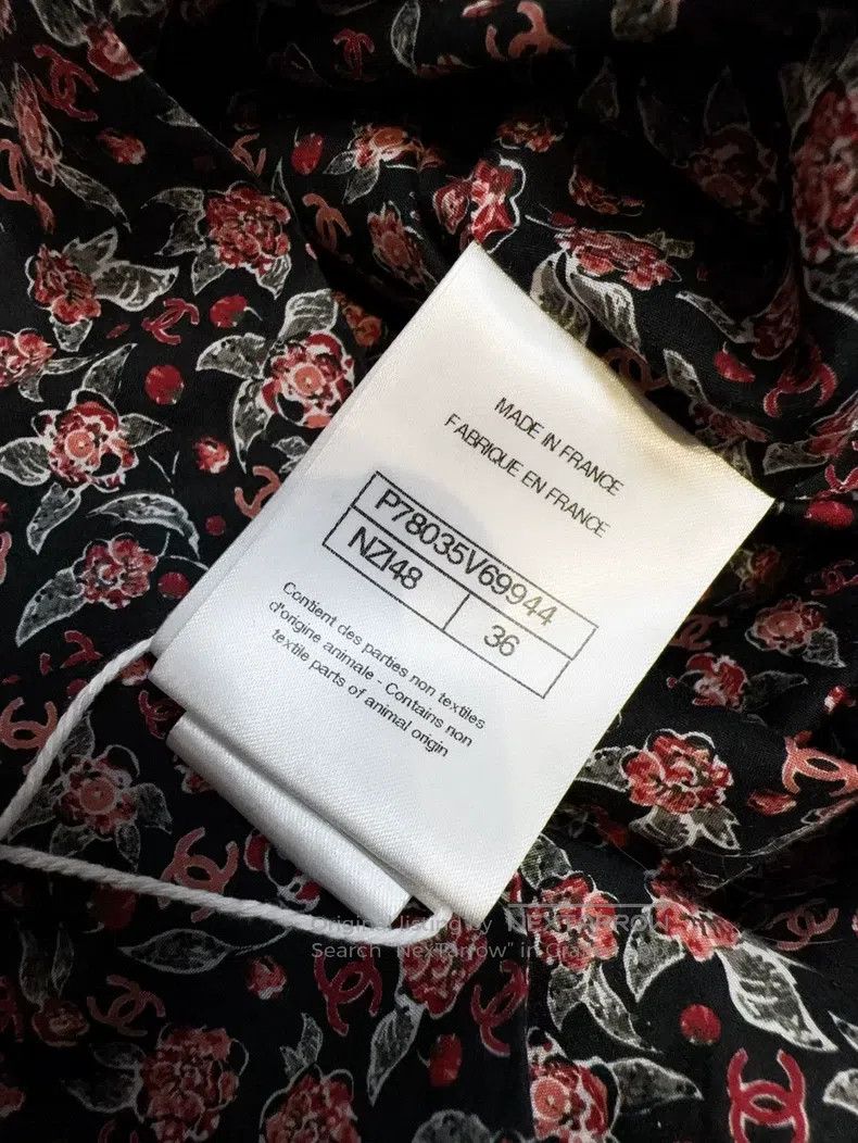 Chanel Chanel 24B black background red broken flower logo long-sl Size XS / US 0-2 / IT 36-38 - 5 Thumbnail