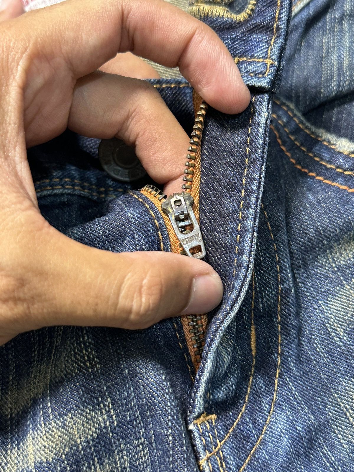 Japanese Brand 2000s Flare Edwin 411XVS Distressed Denim Y2k Size US 26 / EU 42 - 8 Thumbnail