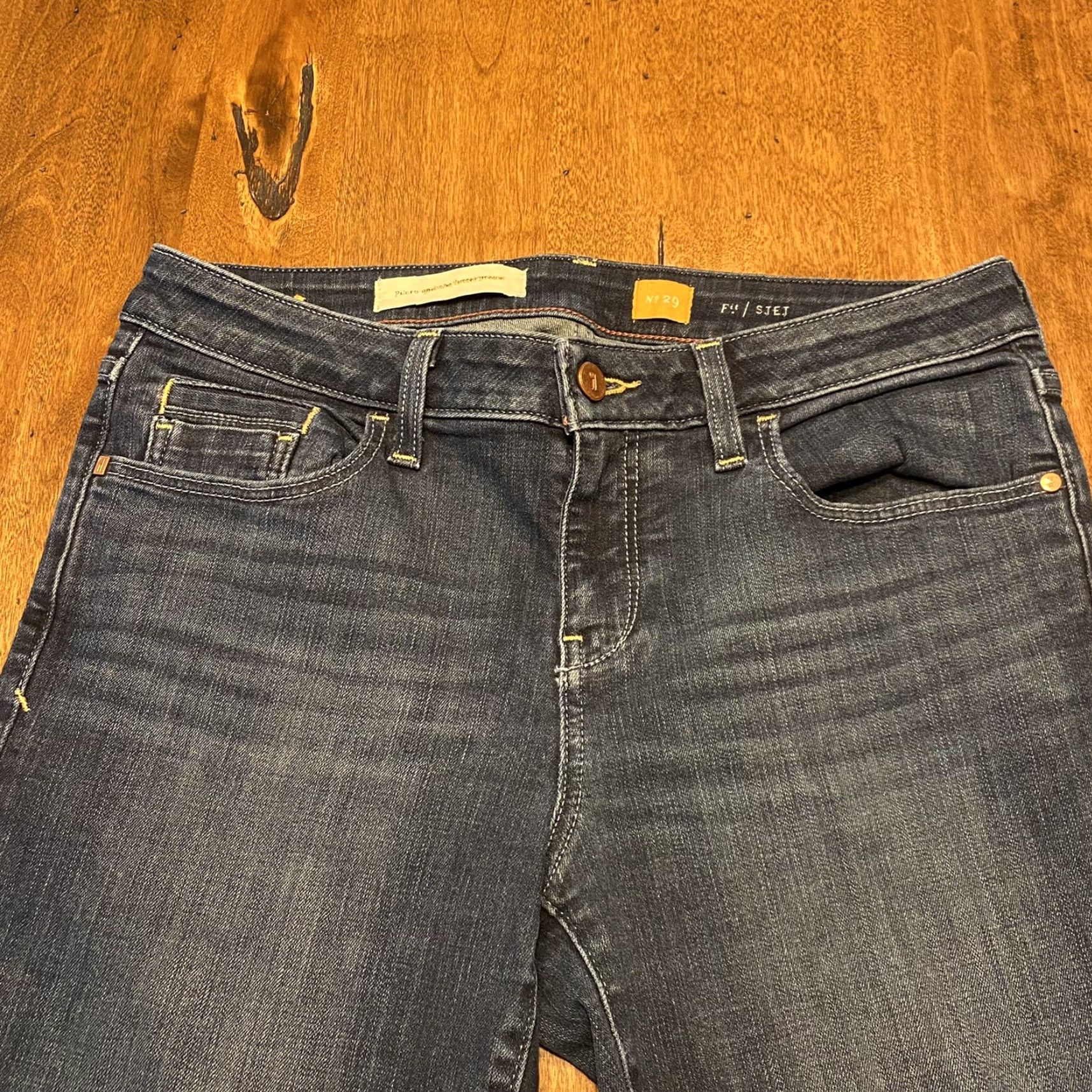Vintage VINTAGE Pilcro & The Letterpress Jeans No. 29 Stet Women 31 x 28.5 Dark Blue Straight Jeans Womens Size 24" / US 00 / IT 34 - 2 Thumbnail