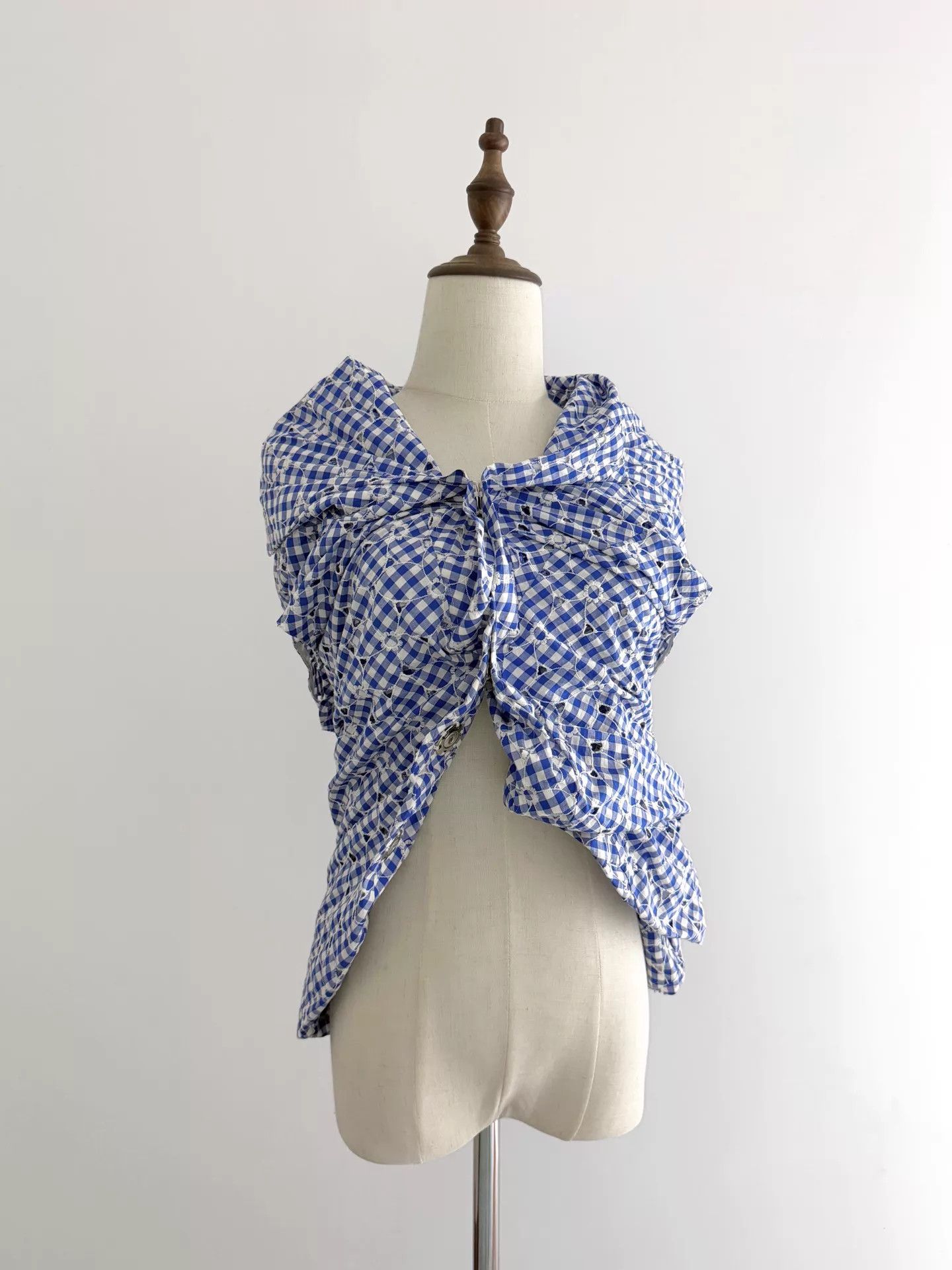 Junya Watanabe Junya Watanabe Check Embroidered Twisted Top S Size S / US 4 / IT 40 - 7 Thumbnail