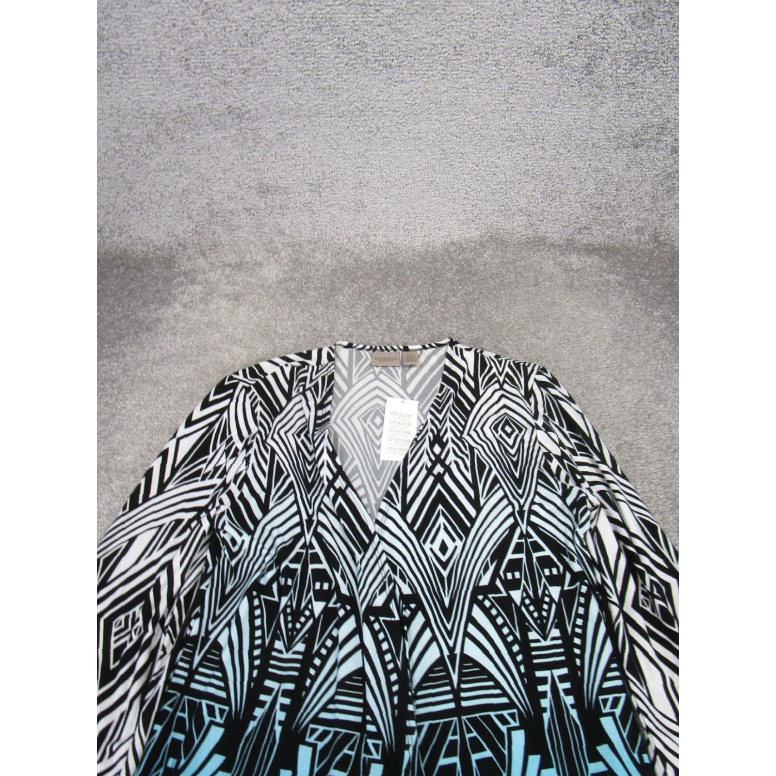 Vintage VINTAGE Chico'S Jacket Womens 0 Deco Graphic Cardigan Black NEW Size XS / US 0-2 / IT 36-38 - 2 Thumbnail