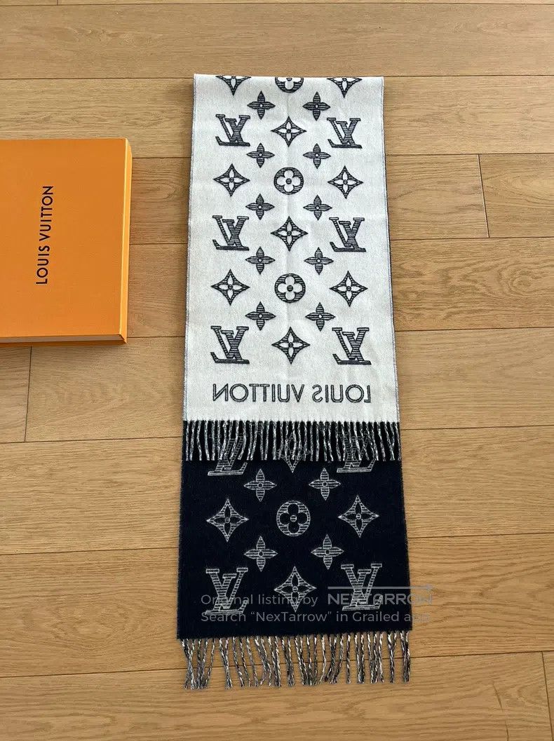 Louis Vuitton Louis Vuitton Black reversible shawl scarf Size ONE SIZE - 3 Thumbnail