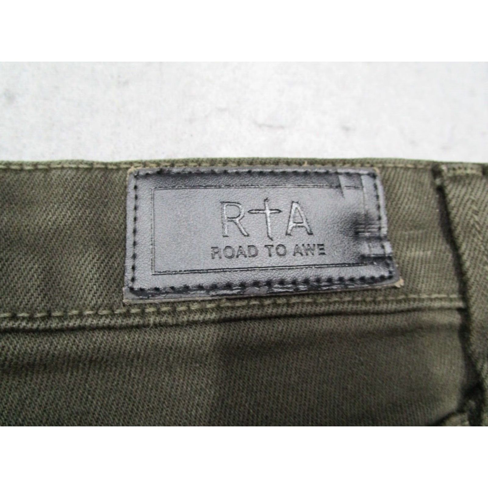 Rta RTA Road to Awe Jeans Womens 28 Green Skinny Mid Rise Distressed Denim 28x26 Size 28" / US 6 / IT 42 - 2 Thumbnail