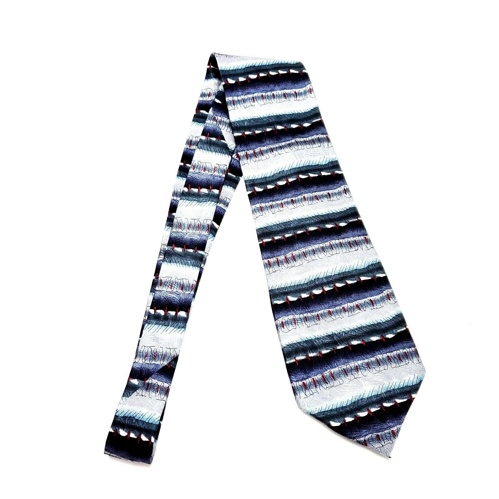 J Ferrar J Ferrar Silk Tie Abstract Silver Wide Print Size ONE SIZE - 6 Thumbnail