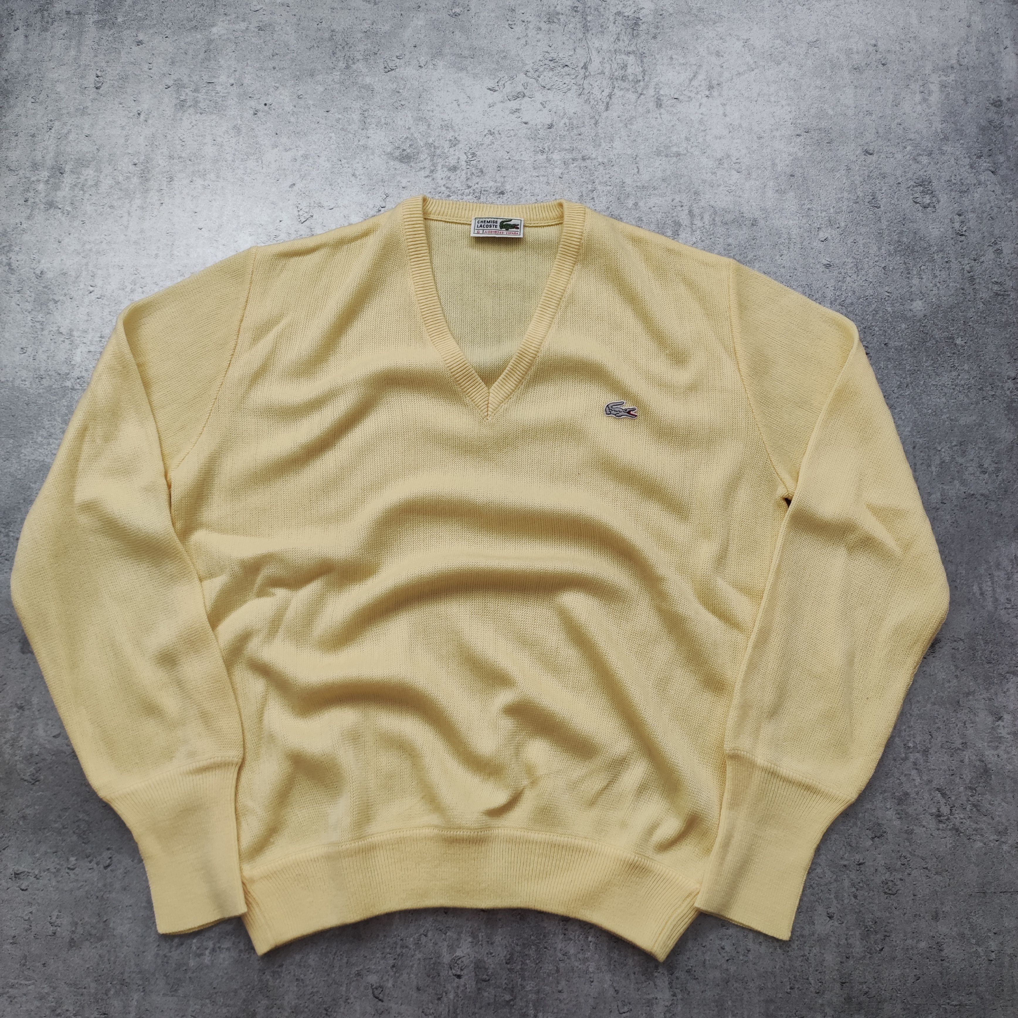 Lacoste × Vintage RARE 90s Lacoste France Yellow Logo Avant Garde Cardigan Size US M / EU 48-50 / 2 - 2 Thumbnail