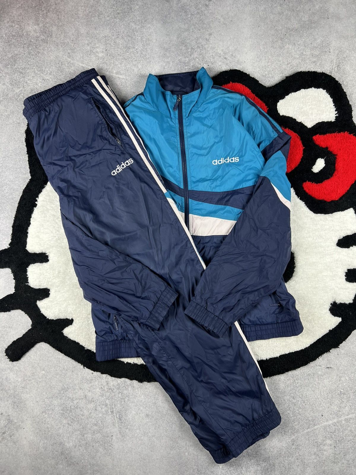 Vintage Retro Adidas 90s Nylon Y2K Track Suit Size M